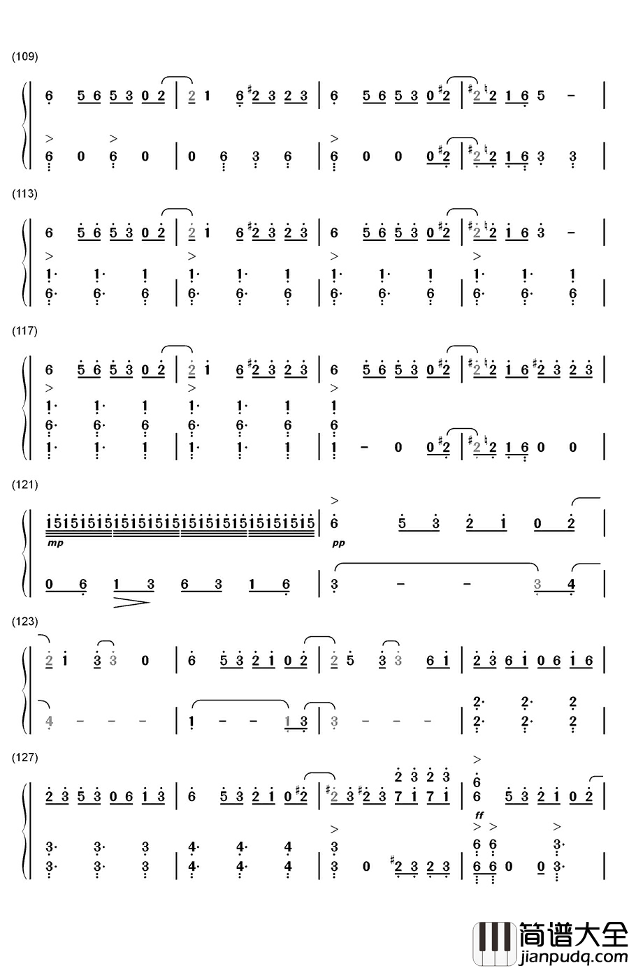 アウターサイエンス钢琴简谱_数字双手_IA