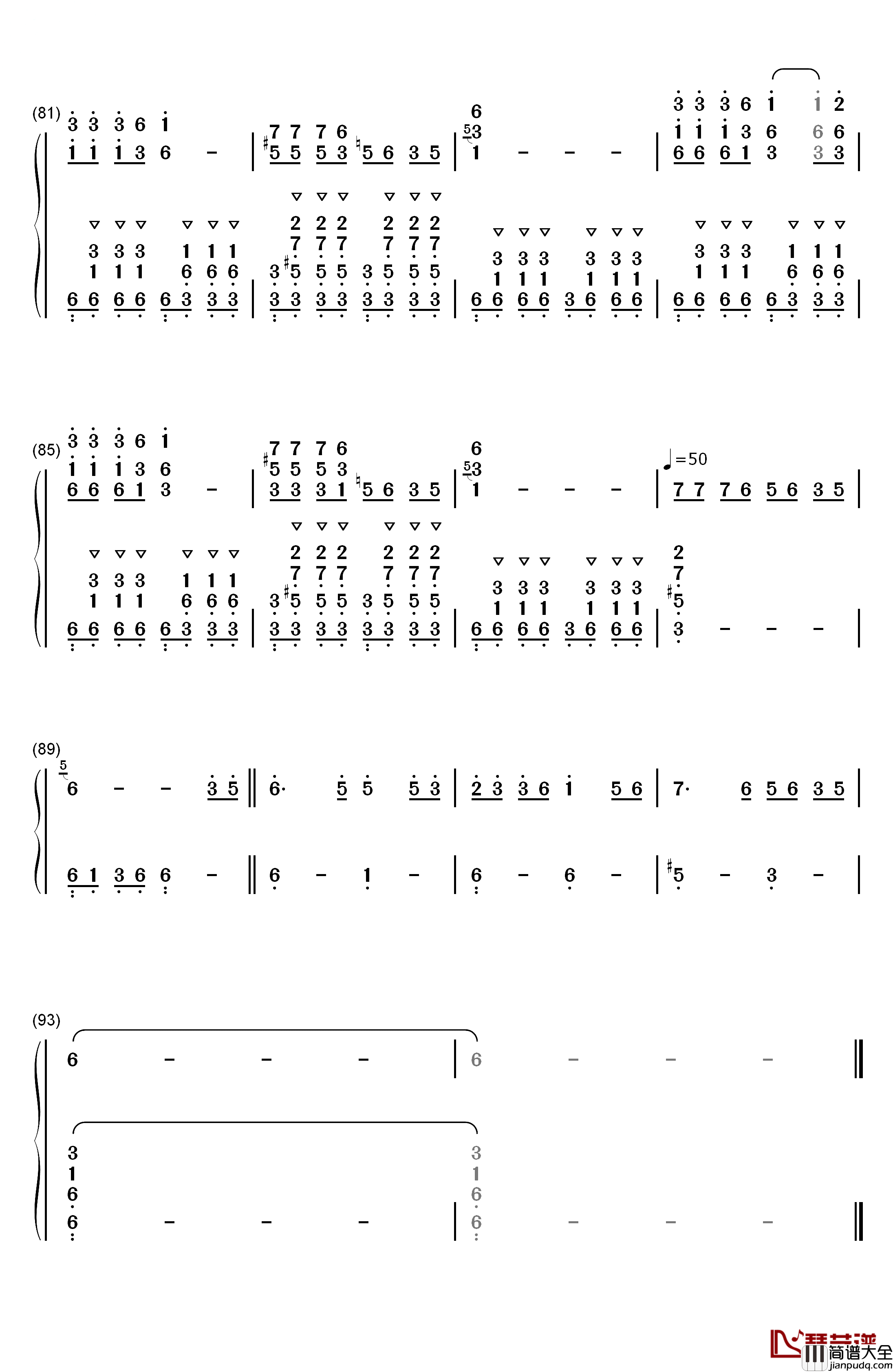 军中绿花钢琴简谱_数字双手_小曾