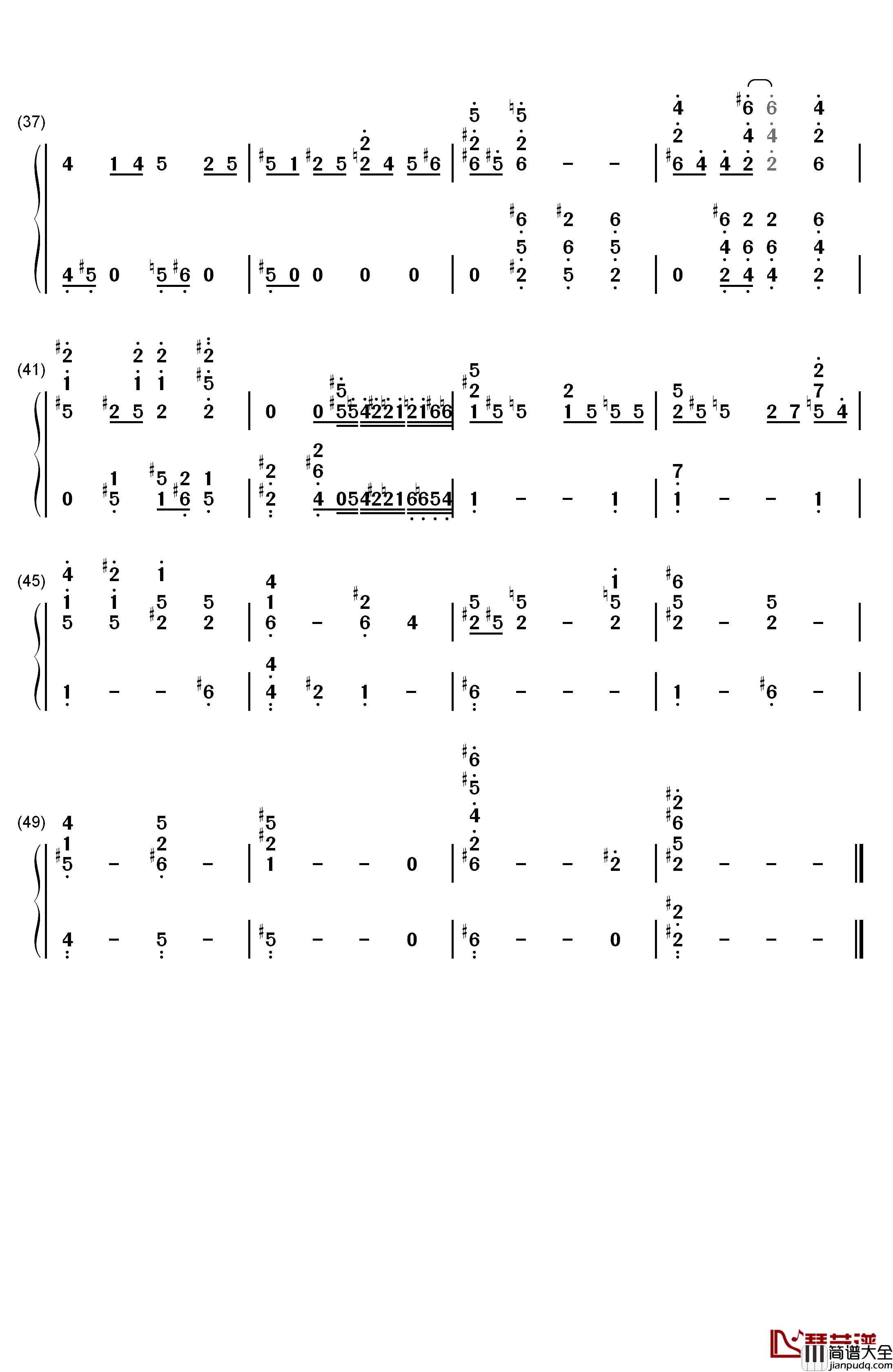 Think_of_Me钢琴简谱_数字双手_克莉丝汀(Christine_Daaé)