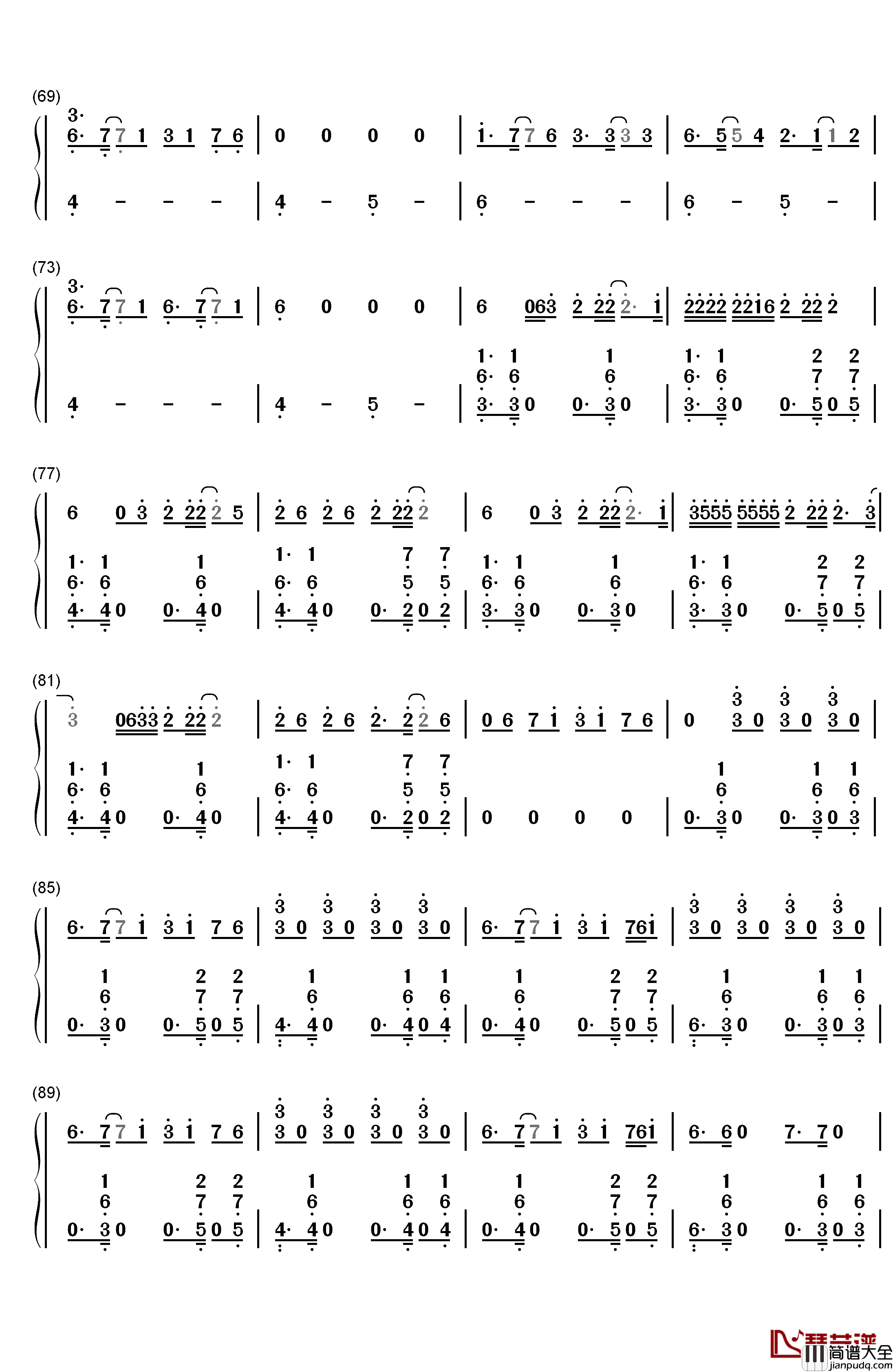 New_Rules钢琴简谱_数字双手_Dua_Lipa