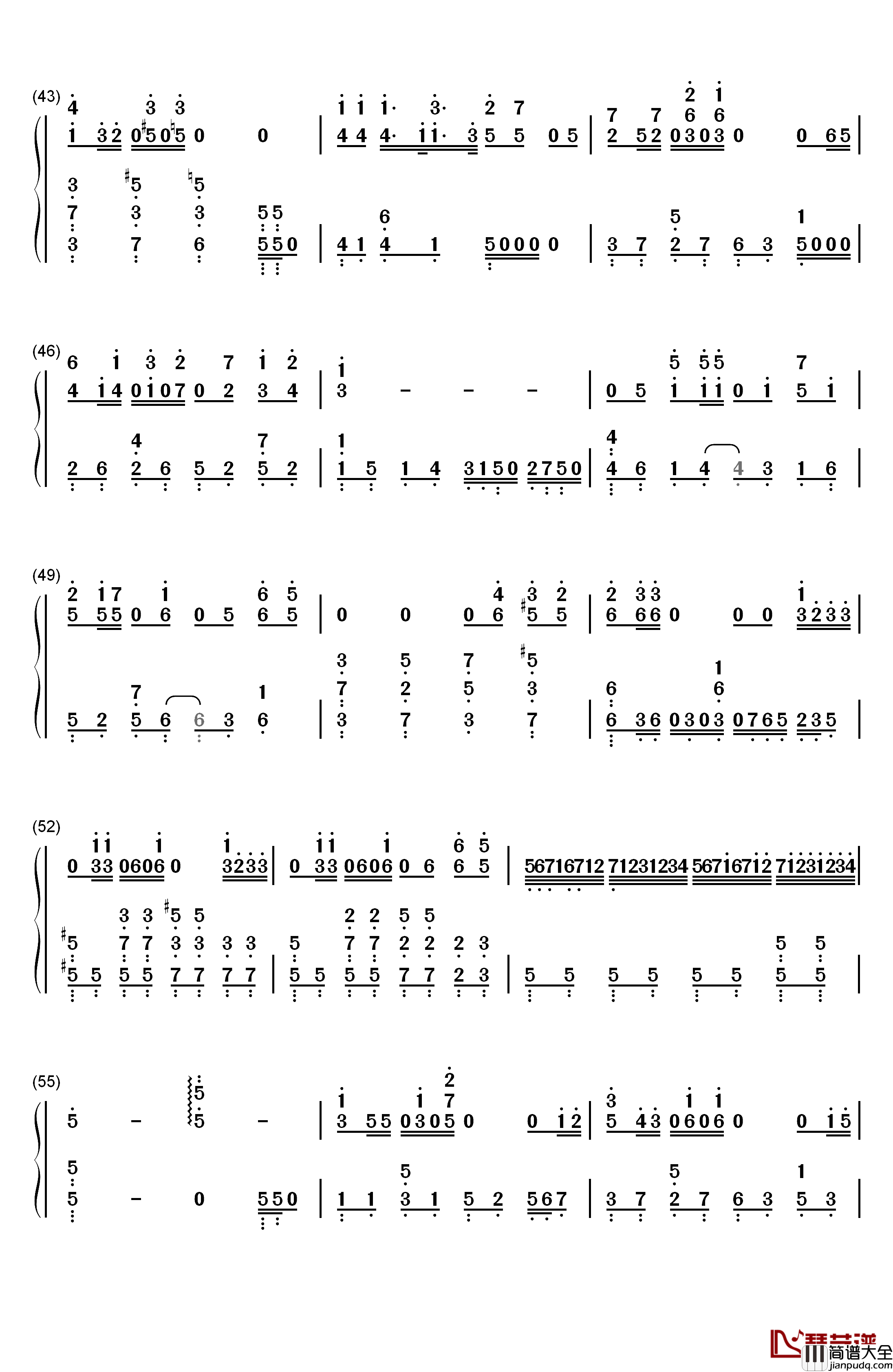 爱してるばんざーい!钢琴简谱_数字双手_μ's