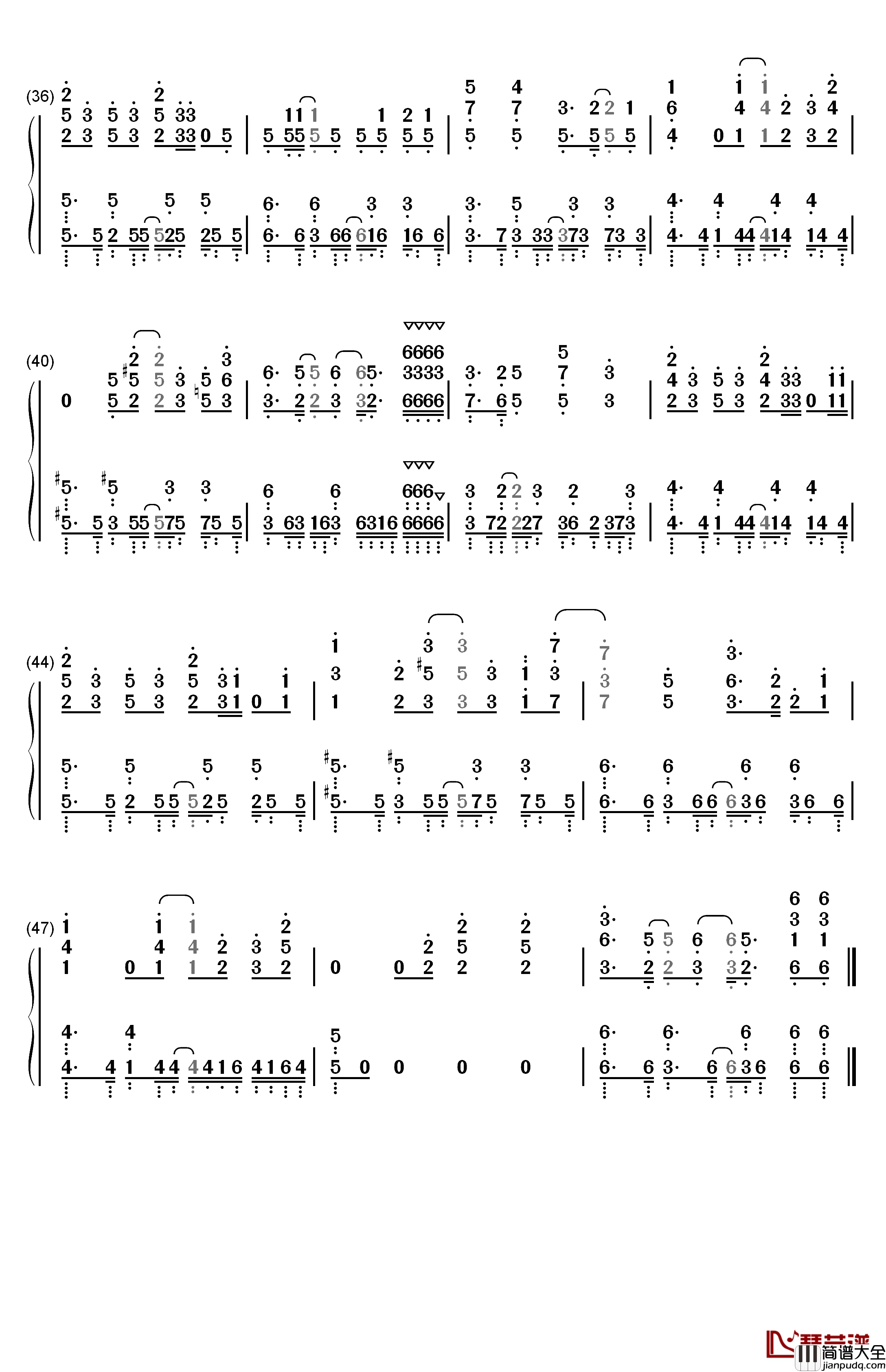 紅蓮華钢琴简谱_数字双手_LiSA
