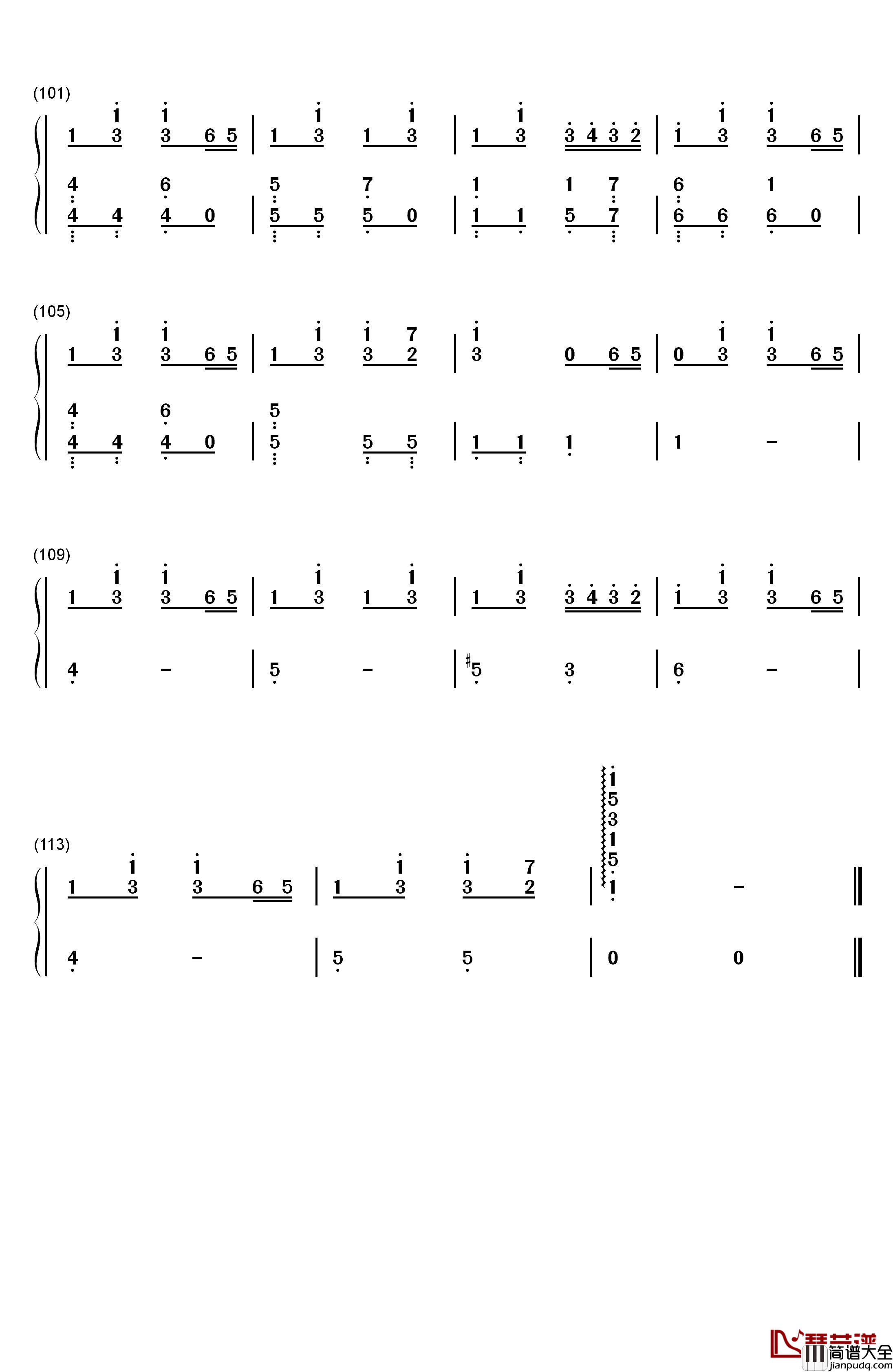 ねこふんじゃった钢琴简谱_数字双手_未知