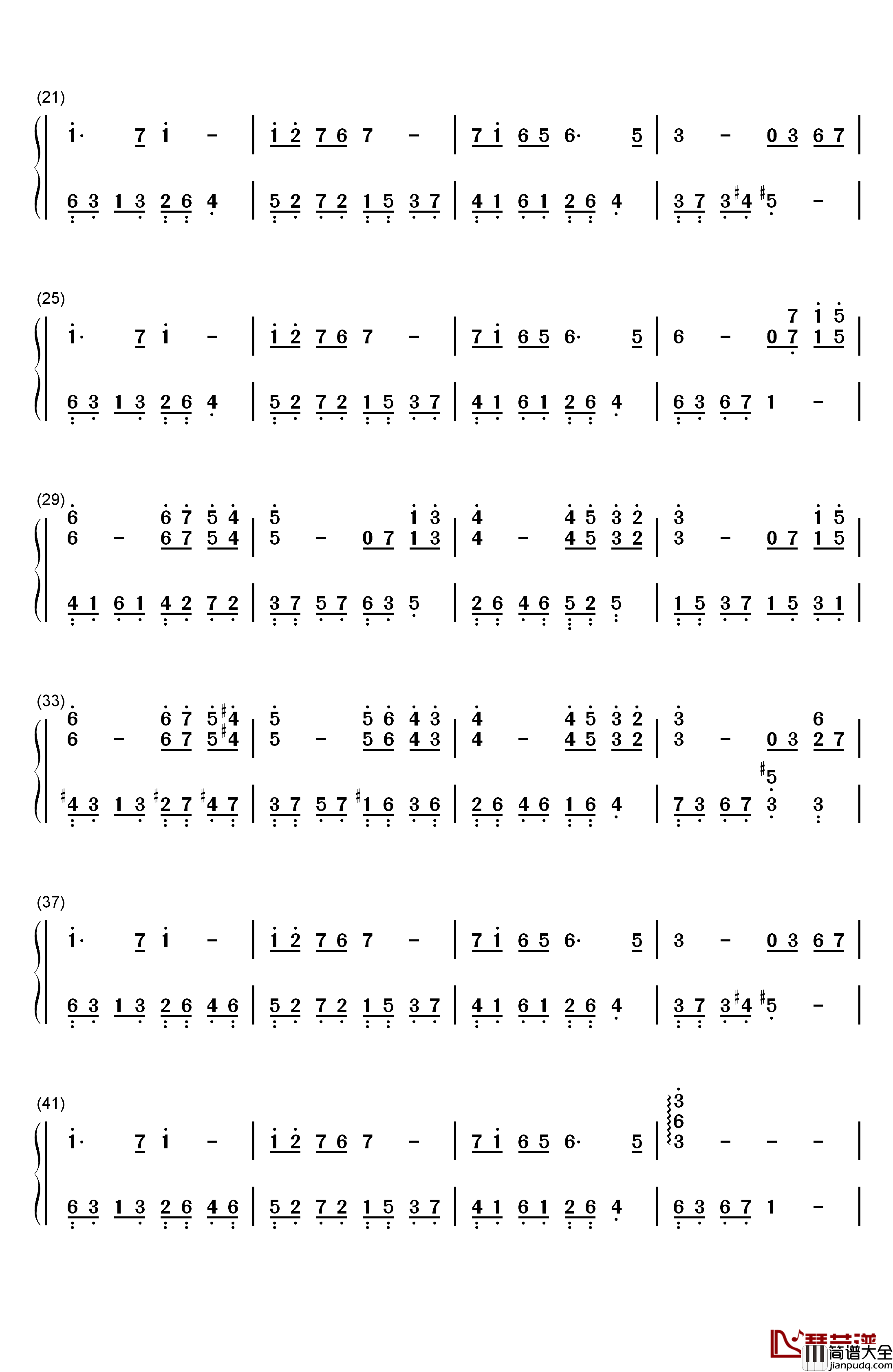 神秘花园钢琴简谱_数字双手_神秘园乐队