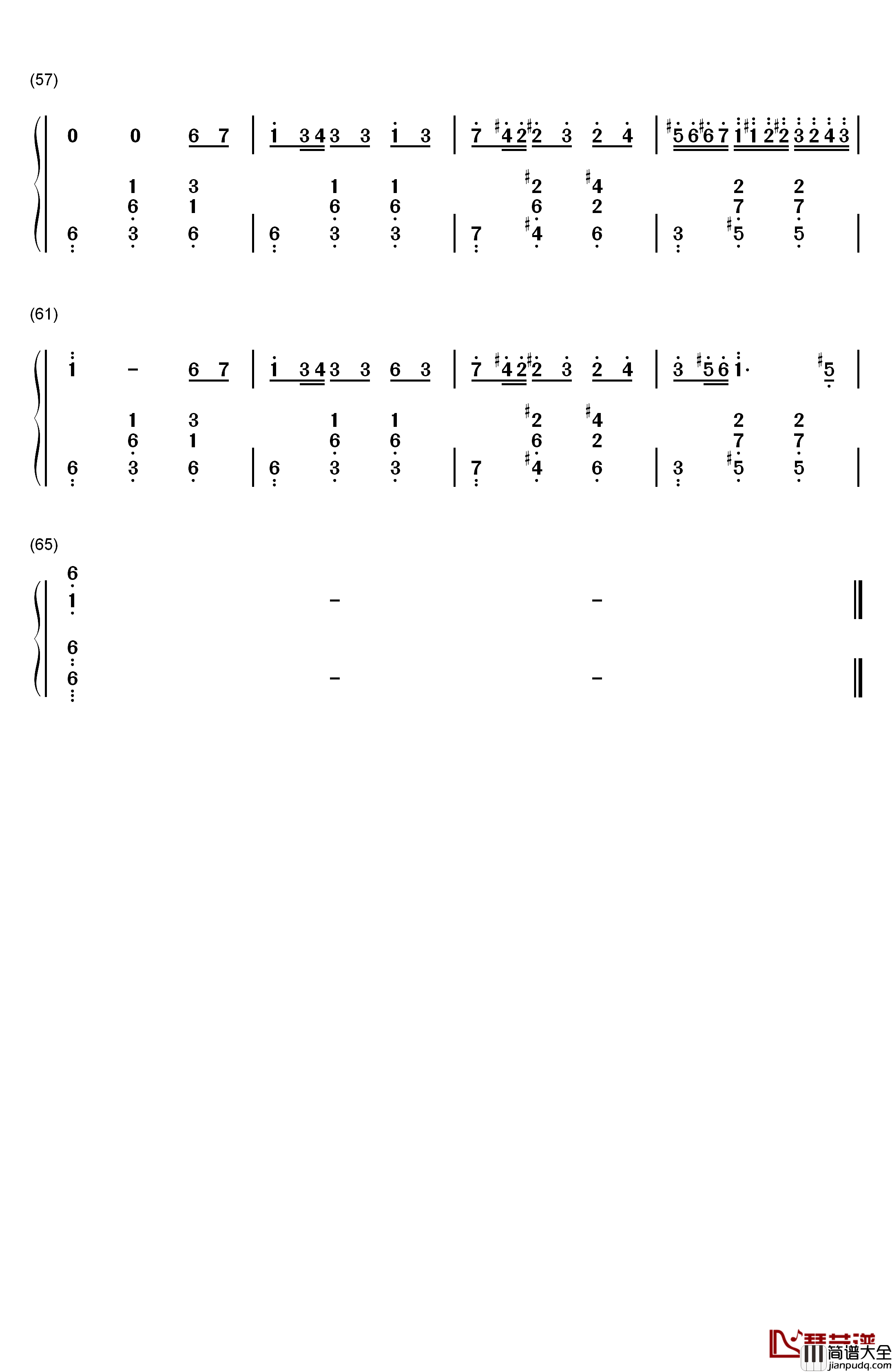 前世情人钢琴简谱_数字双手_周杰伦