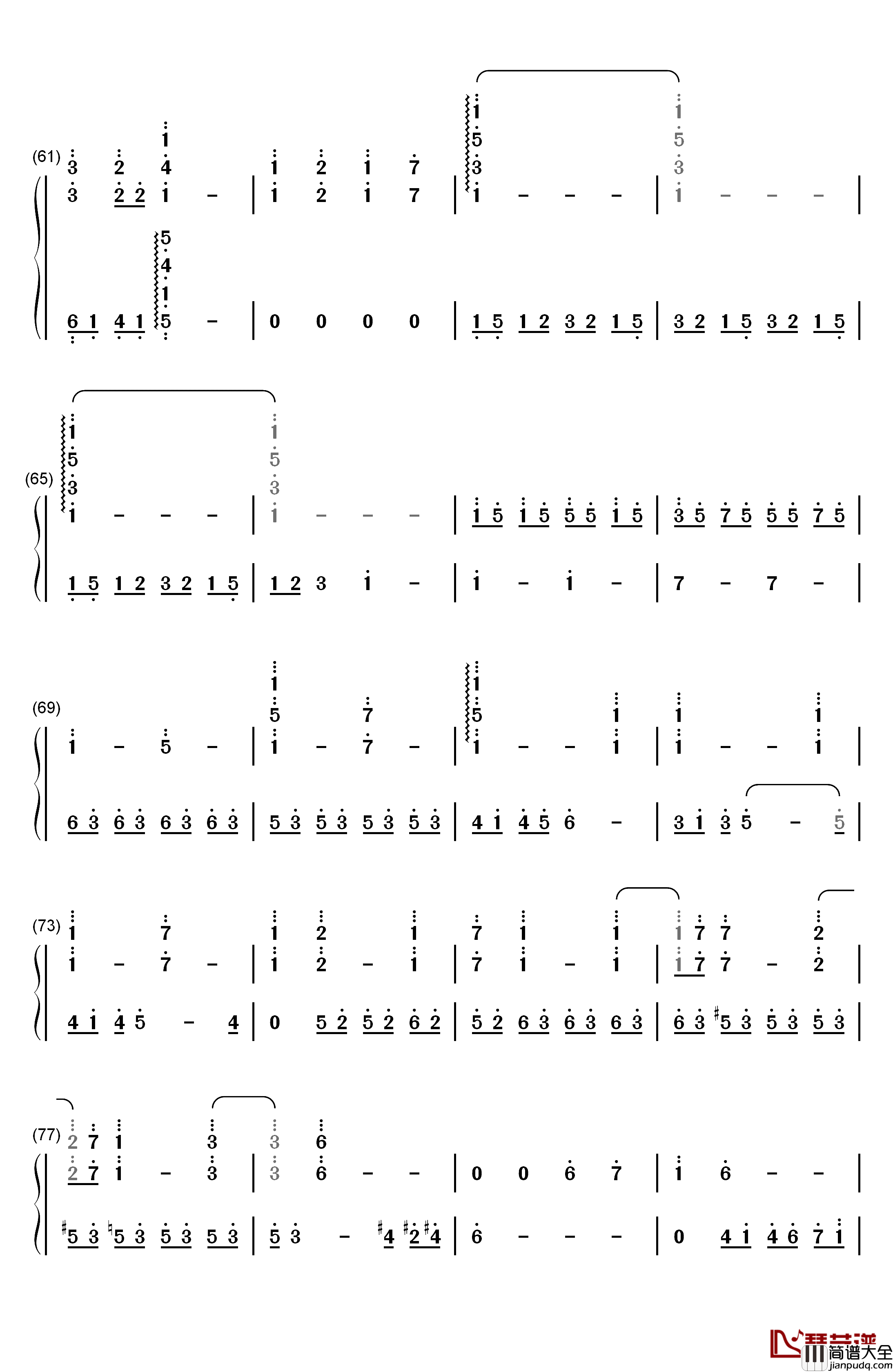 Elemental_World钢琴简谱_数字双手_ChouCho