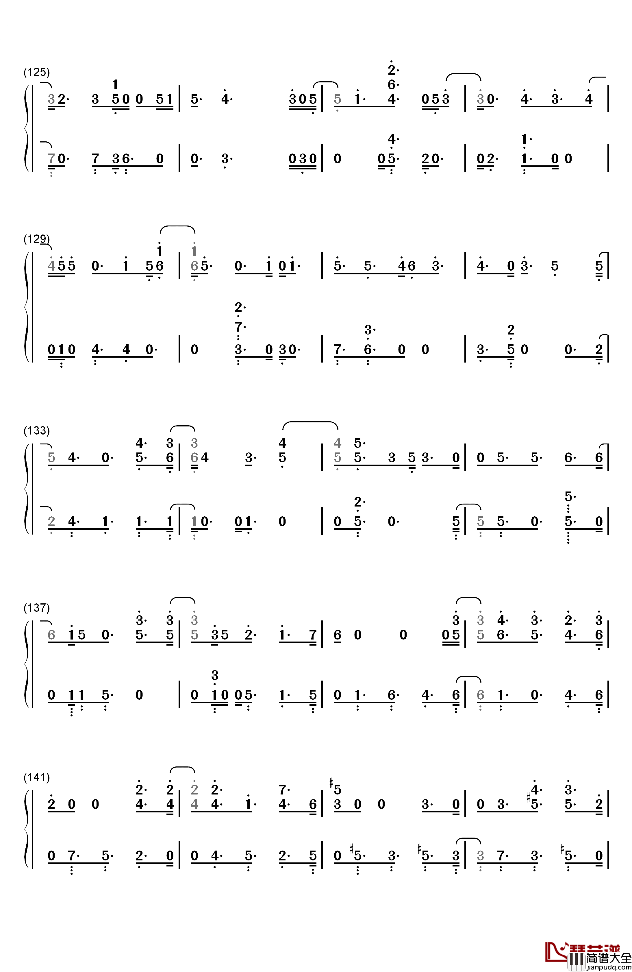 Summer_Rain钢琴简谱_数字双手_GFriend