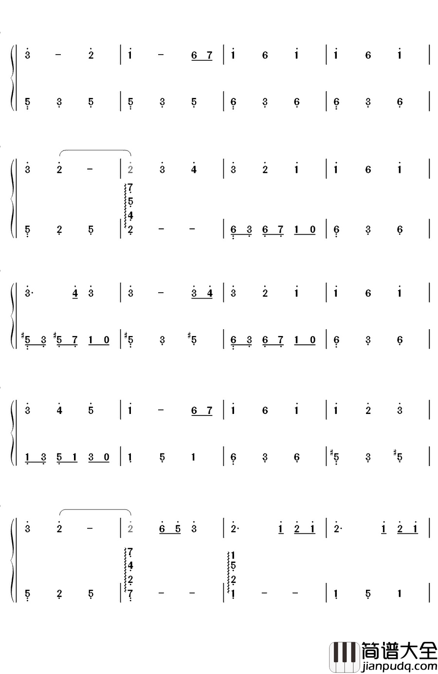 君とずっと…钢琴简谱_数字双手_yu_yu