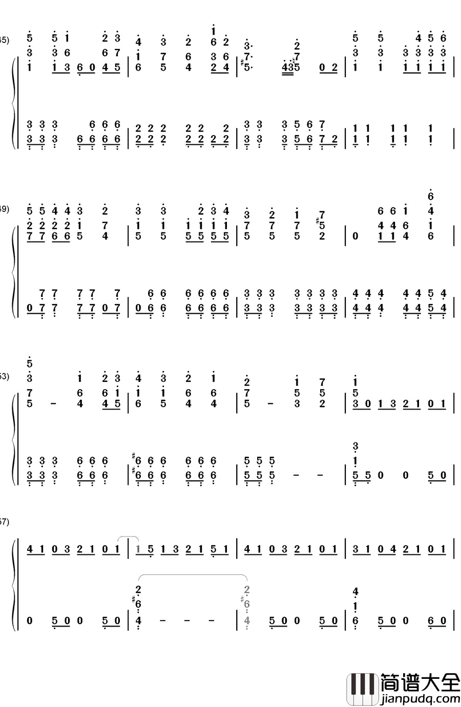 七龙珠GT主题曲钢琴简谱_数字双手_七龙珠GT