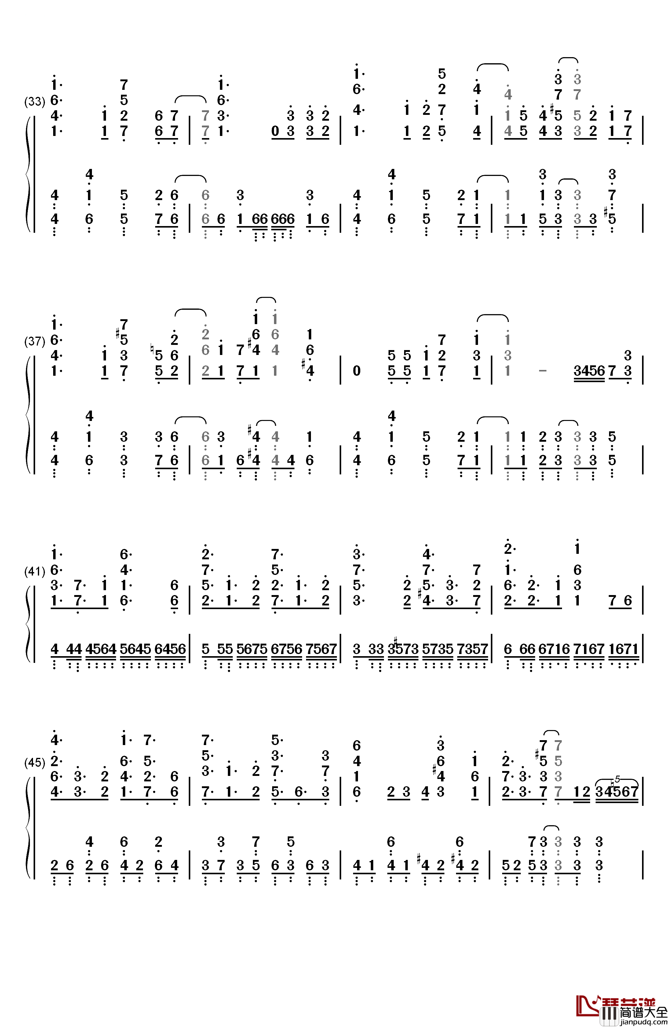 Beautiful_World钢琴简谱_数字双手_XX:me