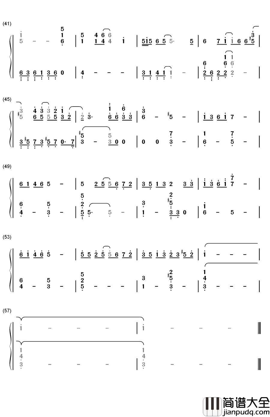 永恒的雪钢琴简谱_数字双手_Changin’My_Life