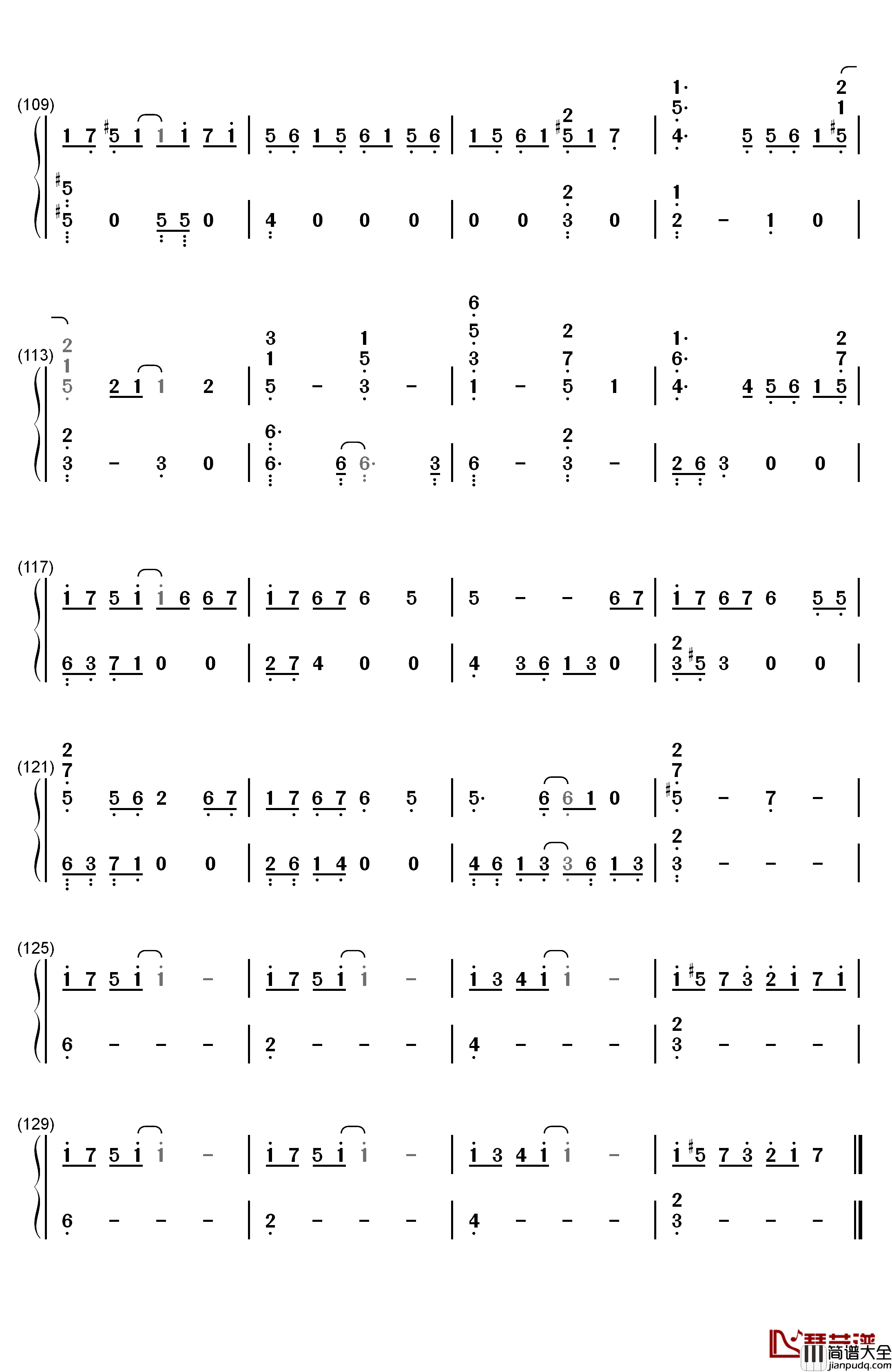 Baby_Don't_Cry钢琴简谱_数字双手_EXO_M