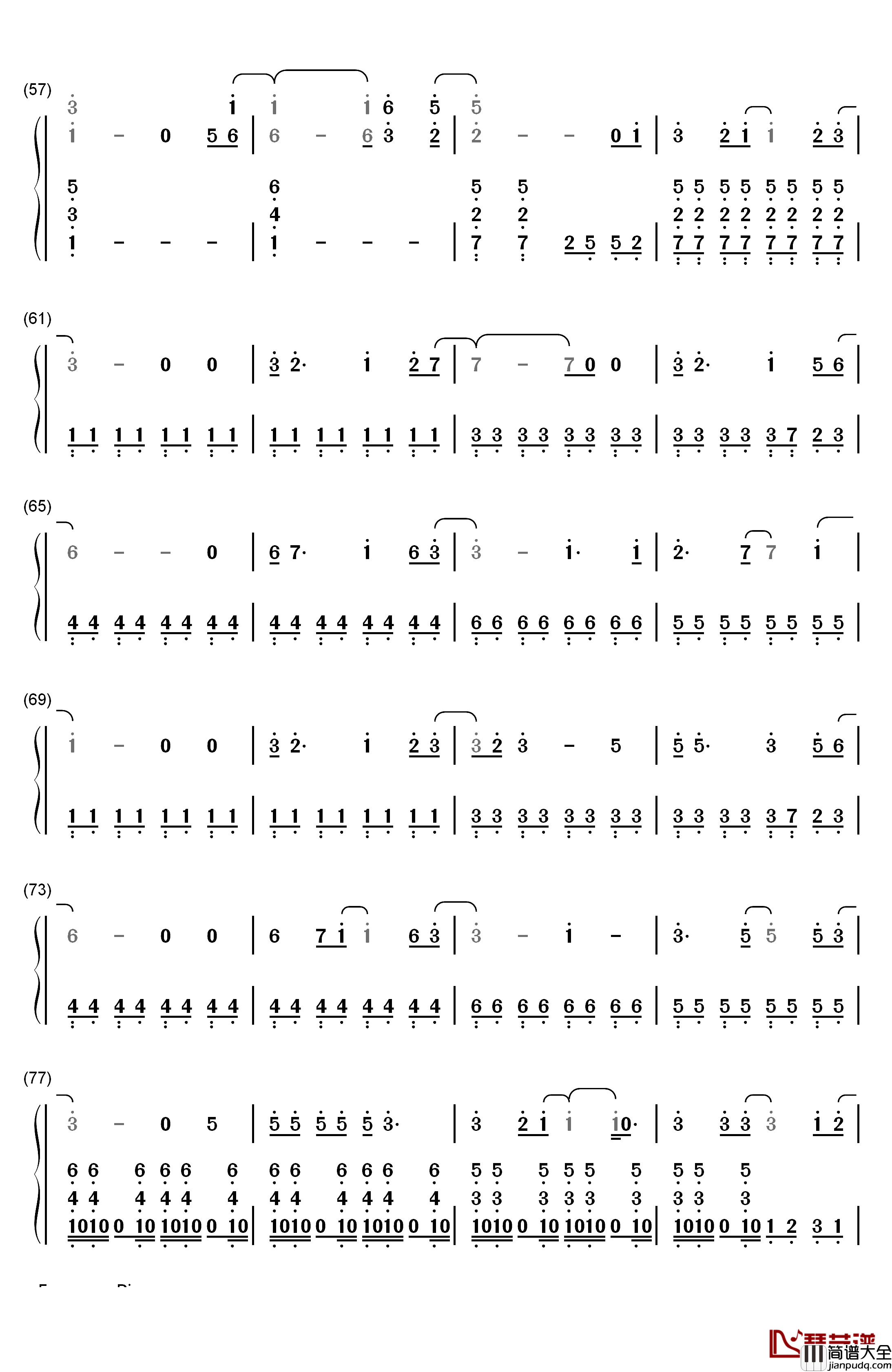 I_Remember_You钢琴简谱_数字双手_Tom_Chaplin