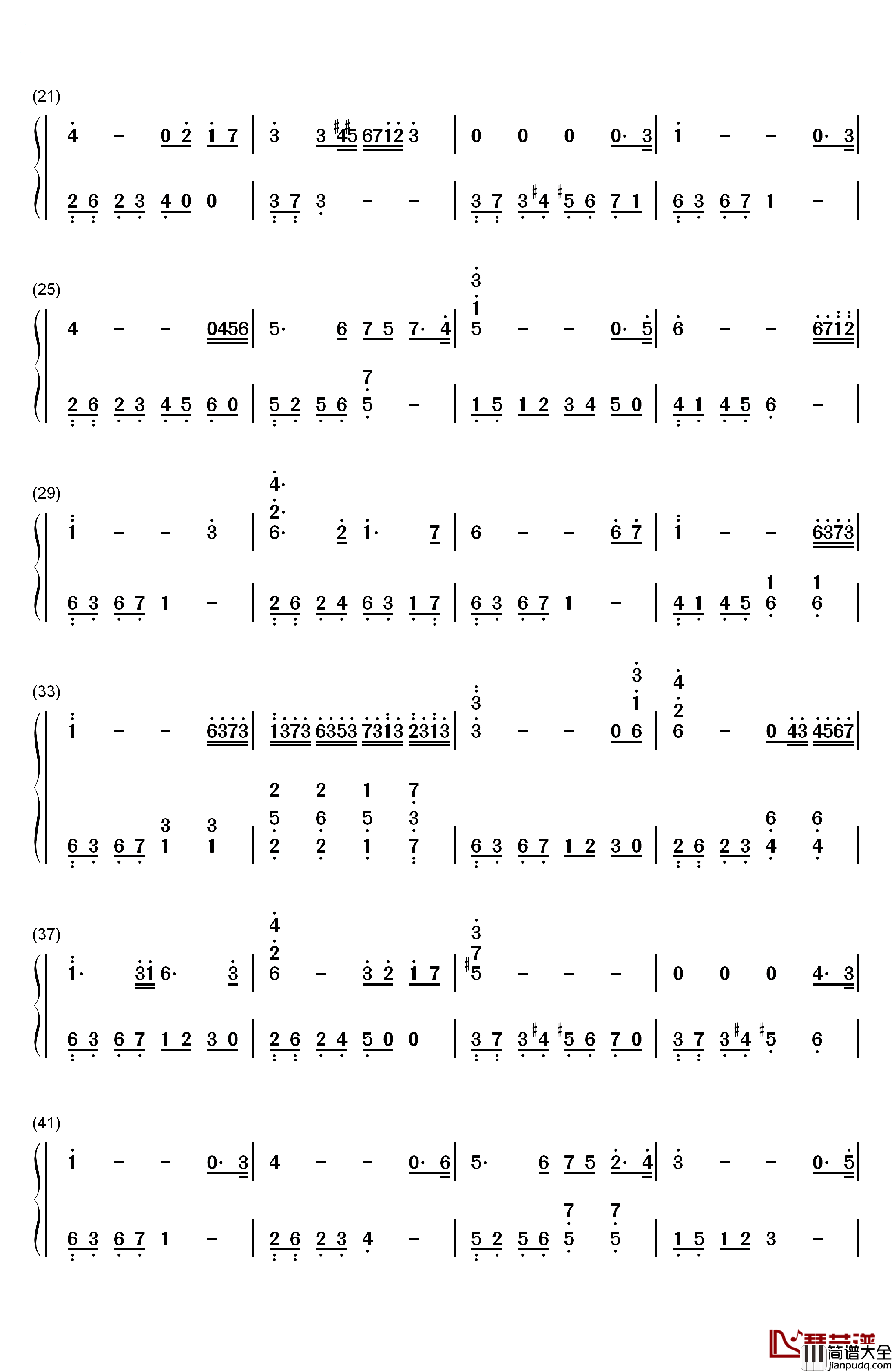Tears钢琴简谱_数字双手_The_Daydream