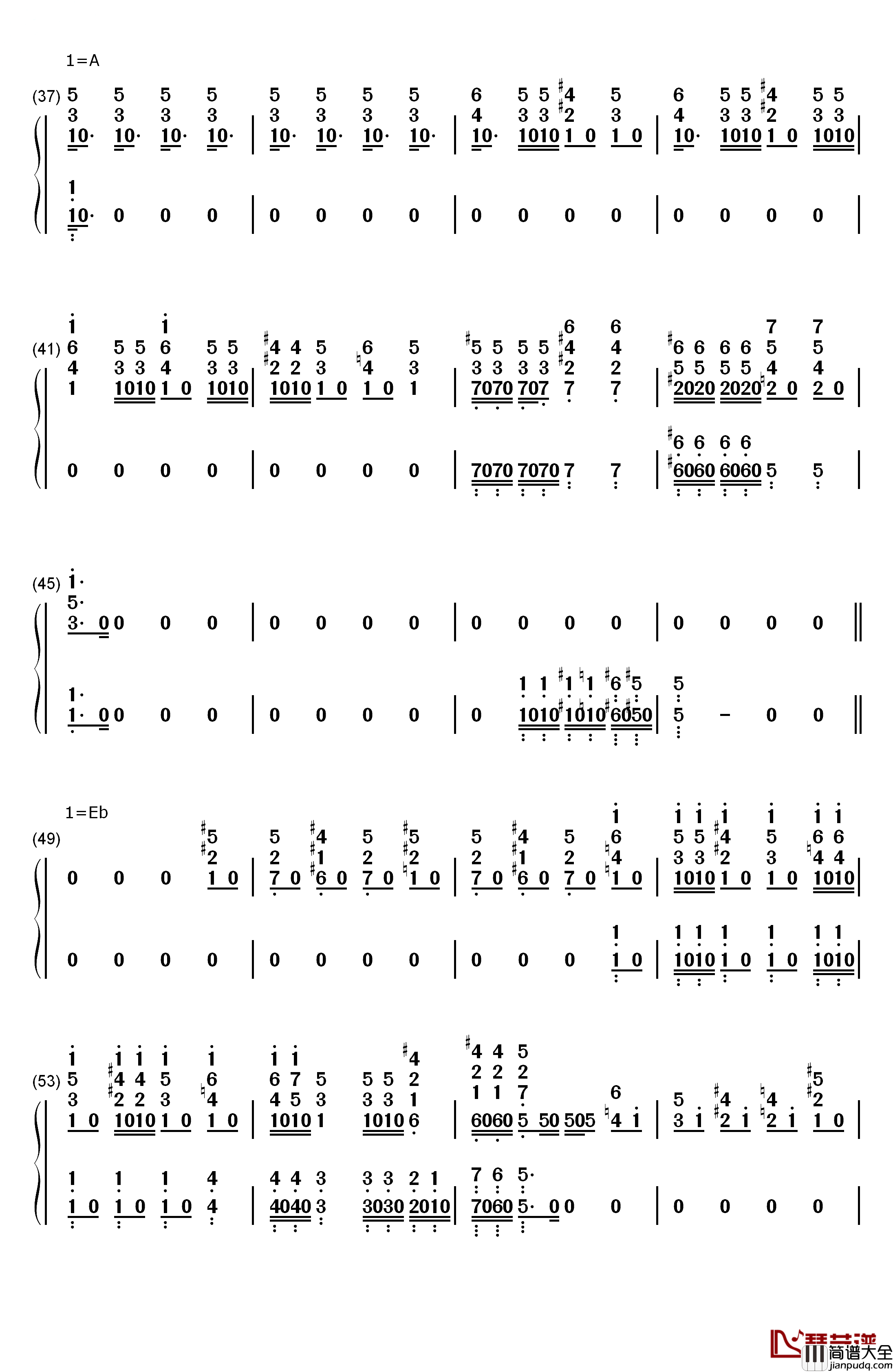 Bohemian_Rhapsody钢琴简谱_数字双手_Queen