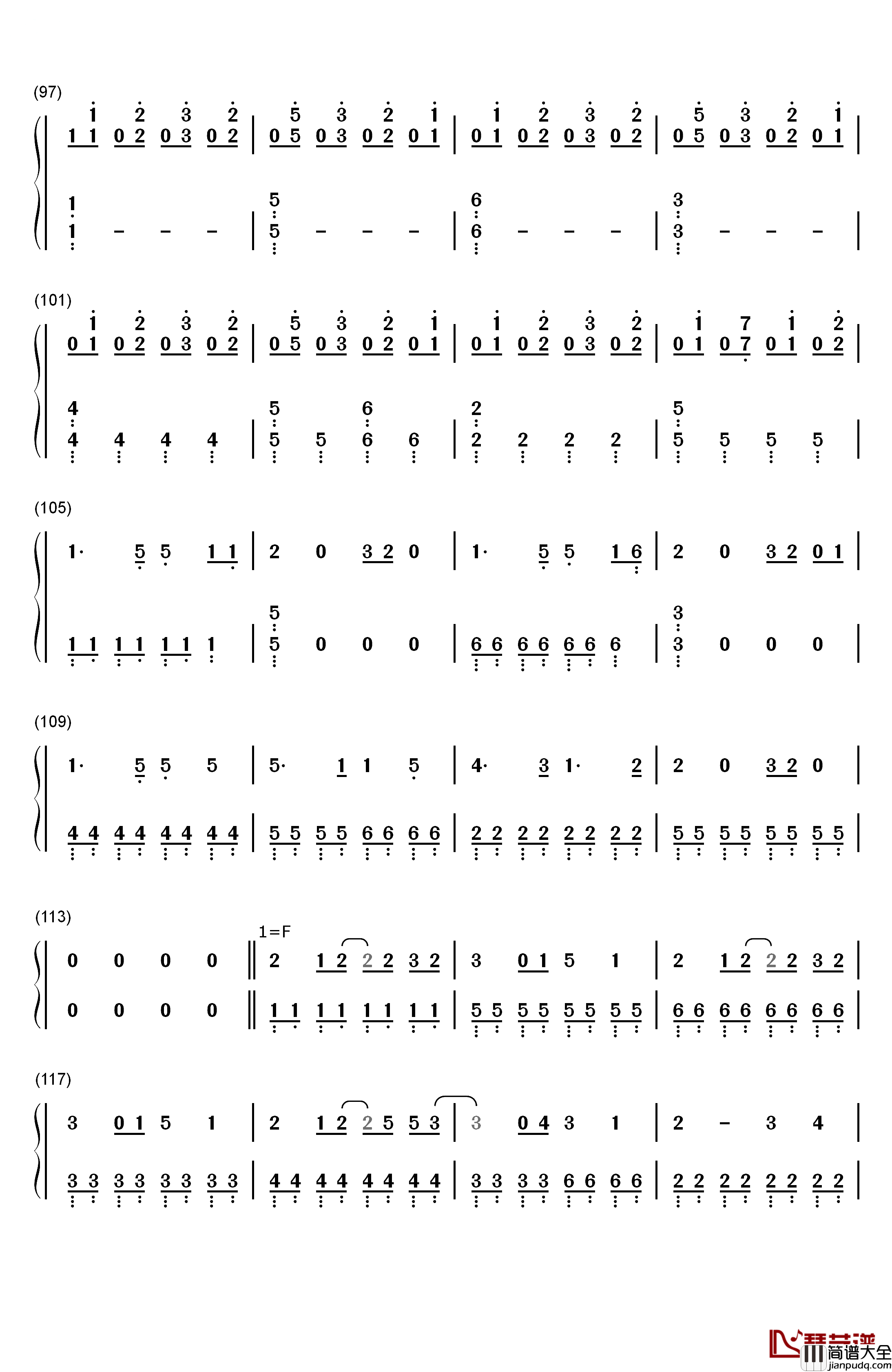 爱言叶钢琴简谱_数字双手_初音ミク