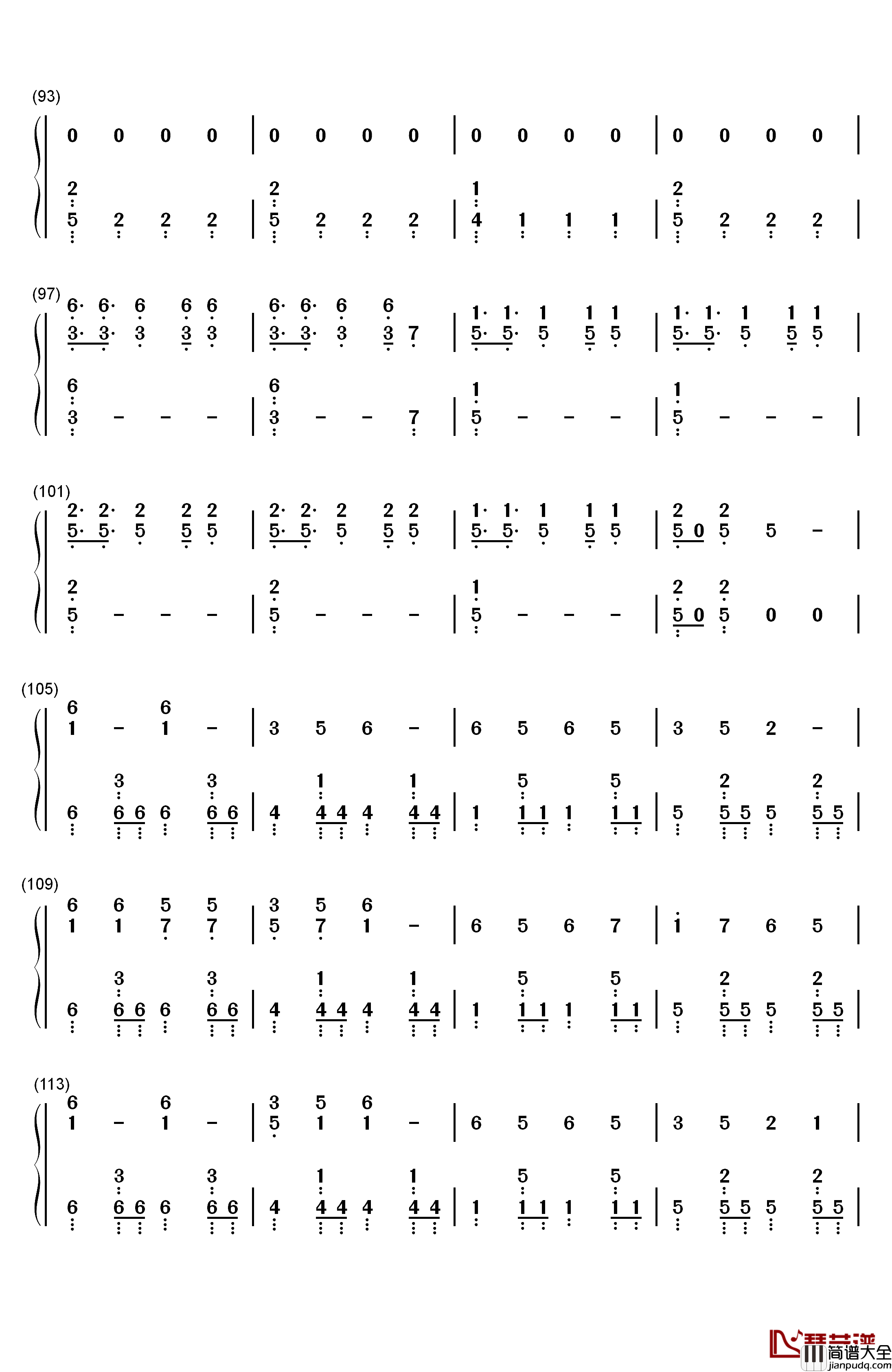昙天钢琴简谱_数字双手_ドーズ(DOES)
