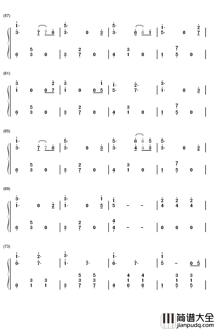 戏言スピーカー钢琴简谱_数字双手_初音ミク