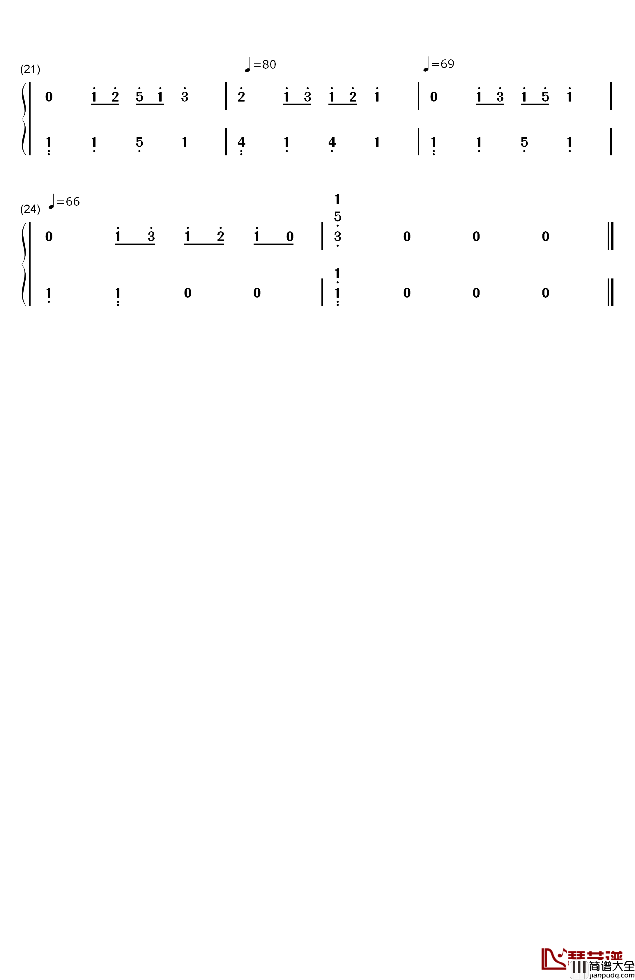 路钢琴简谱_数字双手_神奇的猪