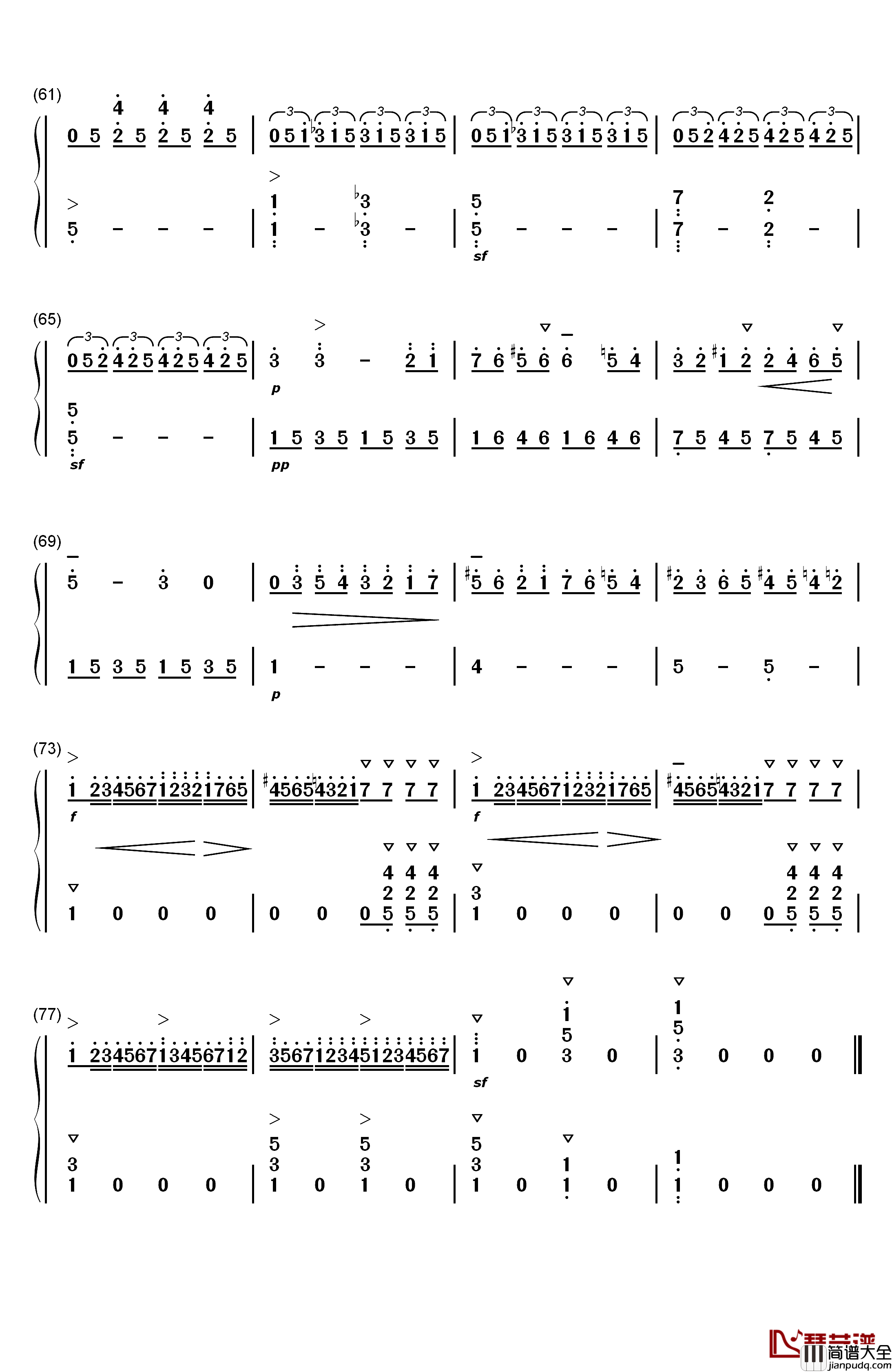 库劳小奏鸣曲OP.20_NO.1钢琴简谱_数字双手_库劳