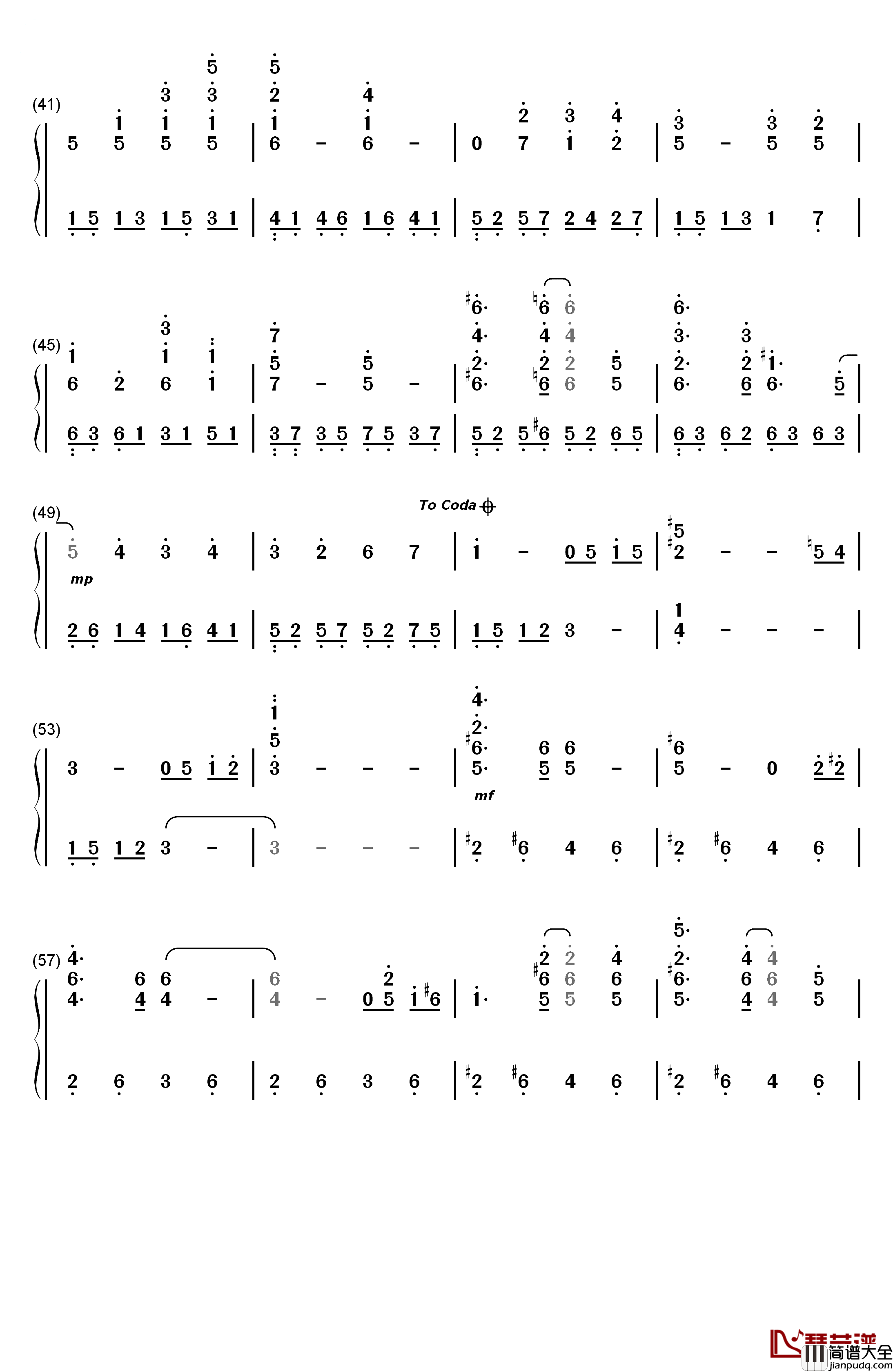 The_Wind_of_Life钢琴简谱_数字双手_久石让