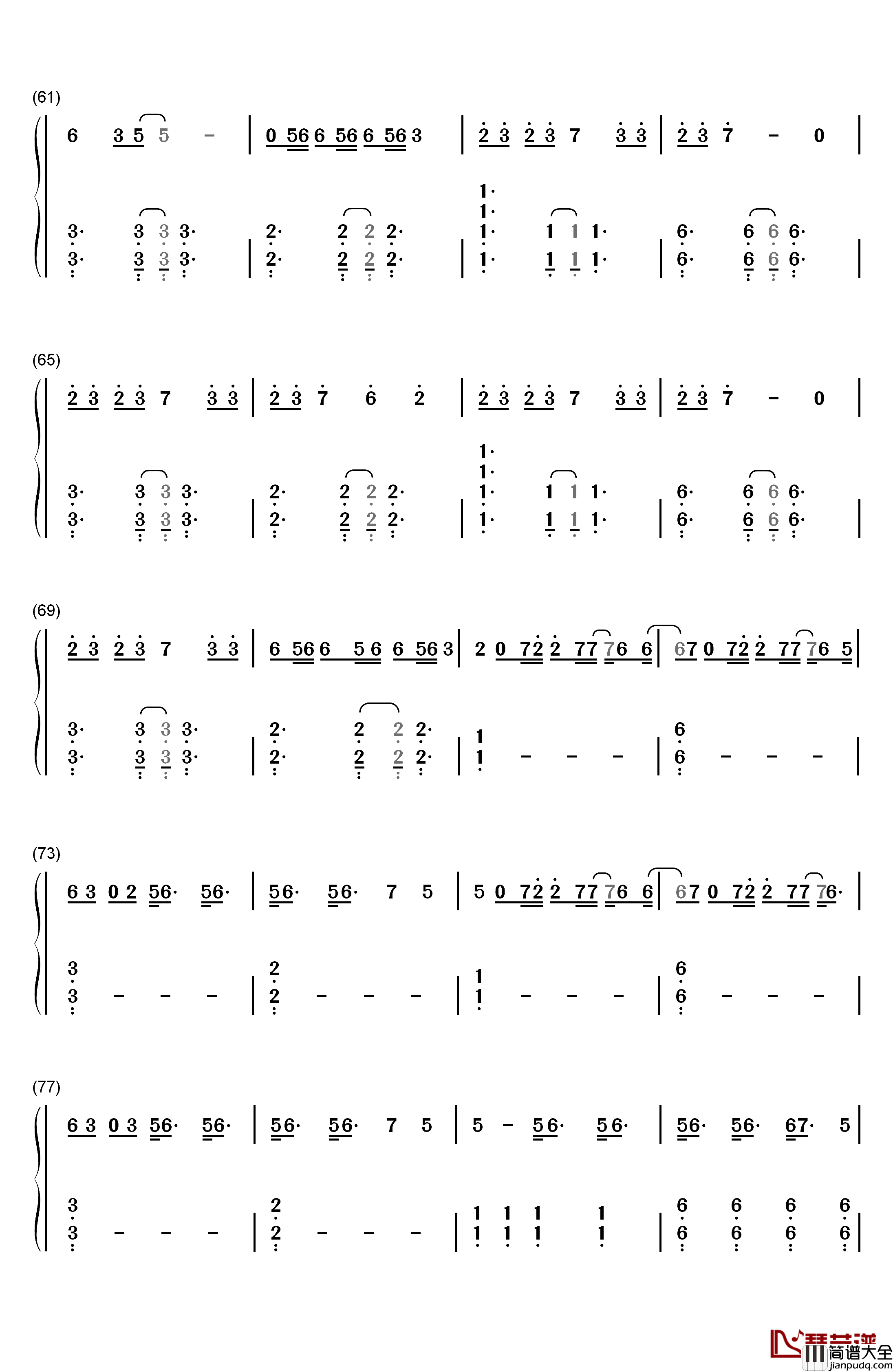There_for_You钢琴简谱_数字双手_Martin_Garrix