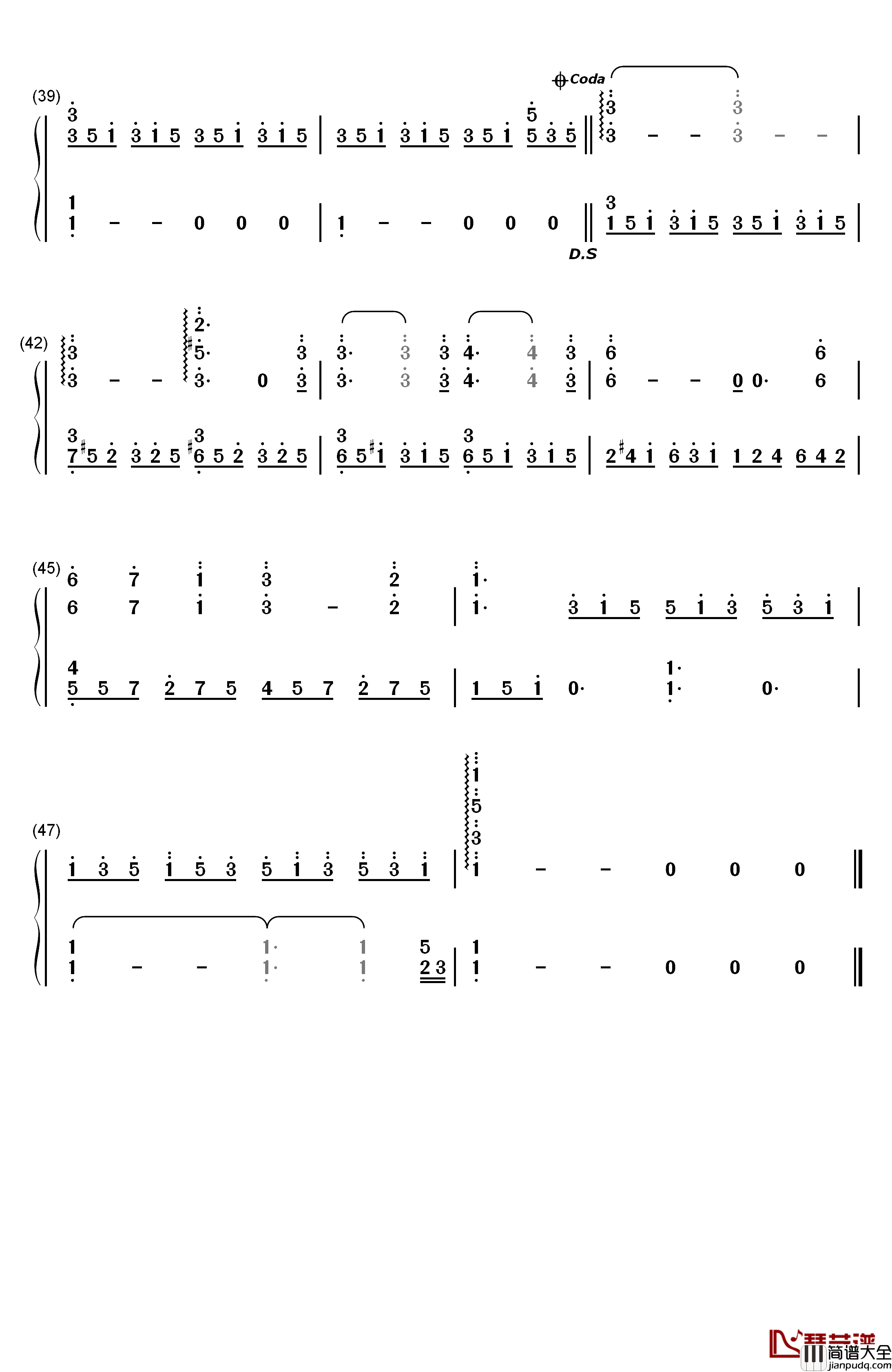 爱之梦钢琴简谱_数字双手_李斯特
