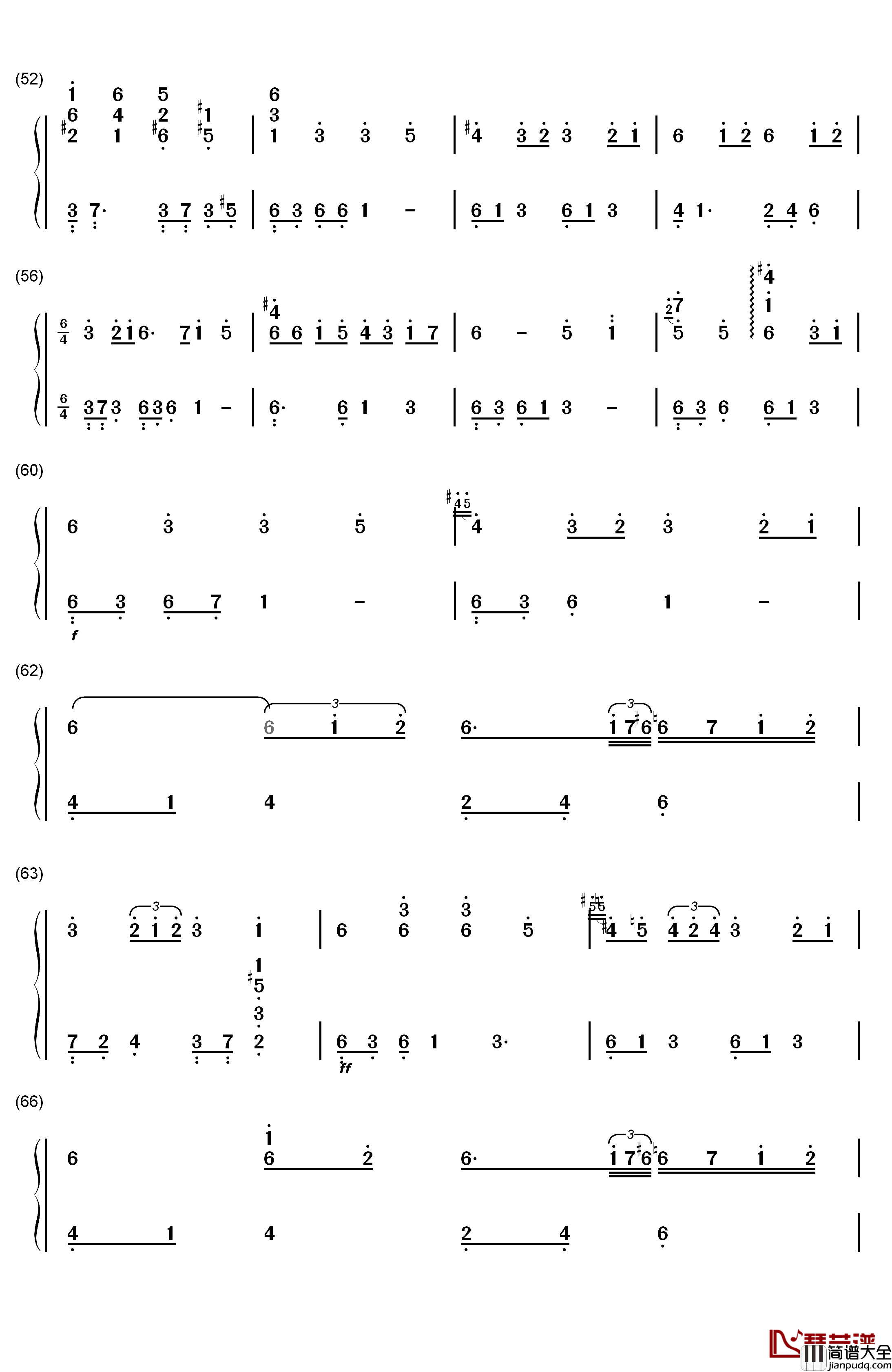 うたわれるもの钢琴简谱_数字双手_仲村美悠_安瀬圣