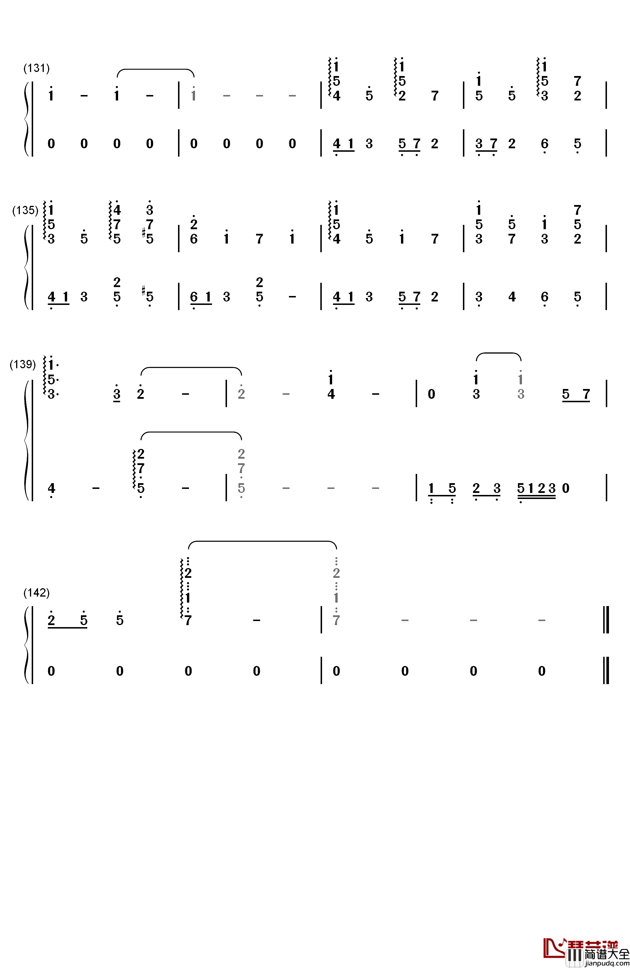 Pianissimo钢琴简谱_数字双手_初音ミク