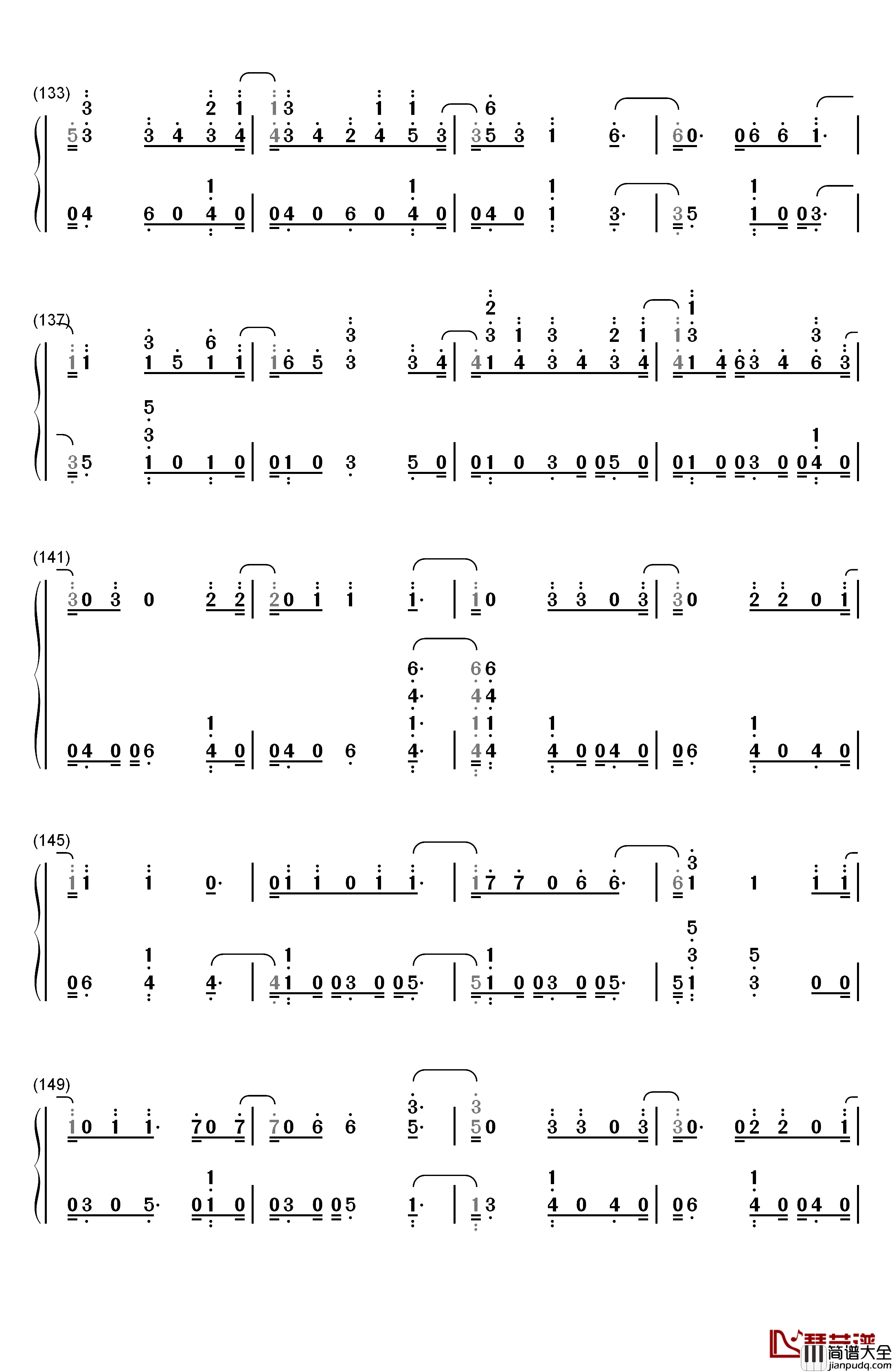 Thunder钢琴简谱_数字双手_Imagine_Dragons