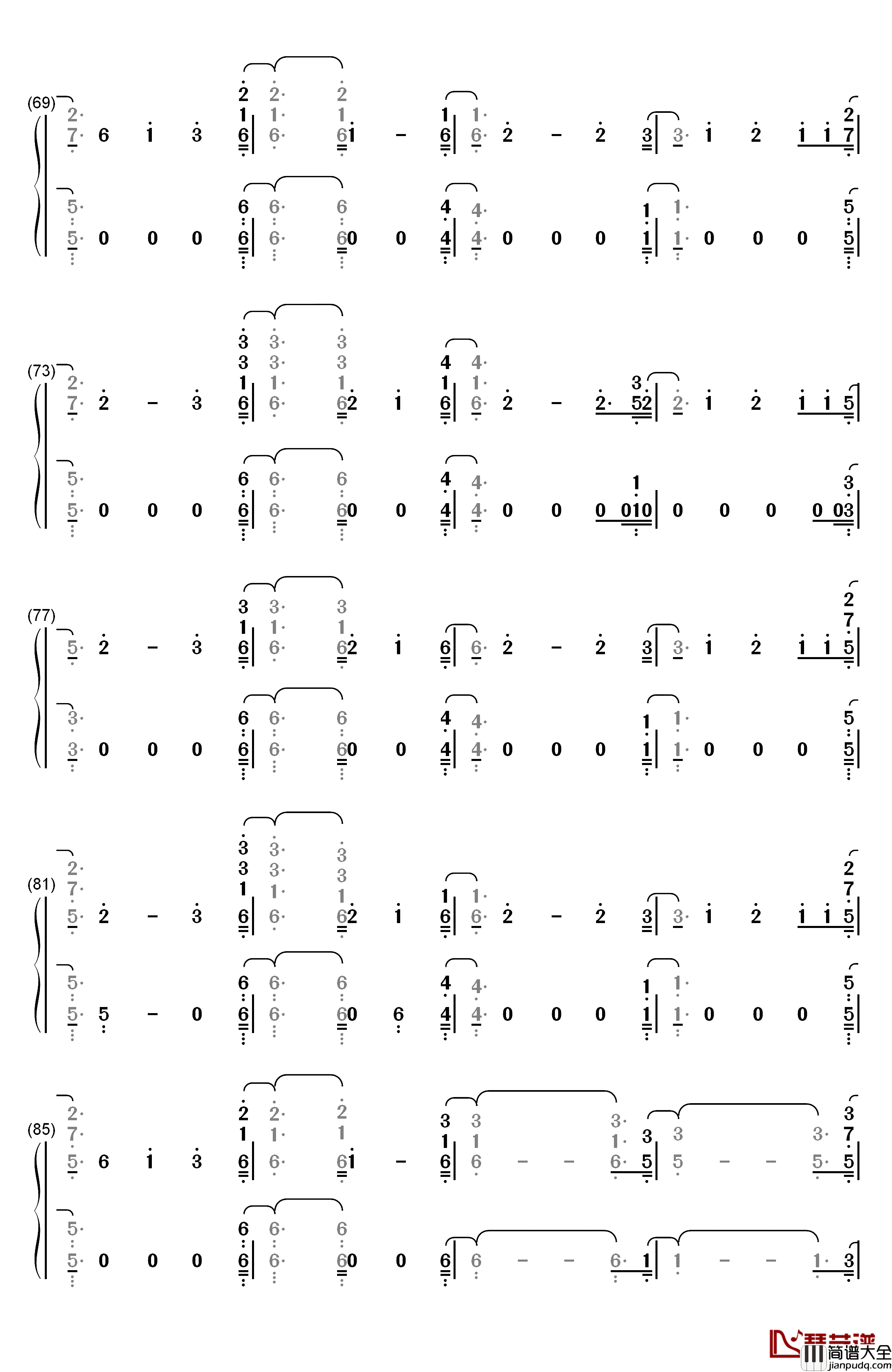 Stargazing钢琴简谱_数字双手_Kygo