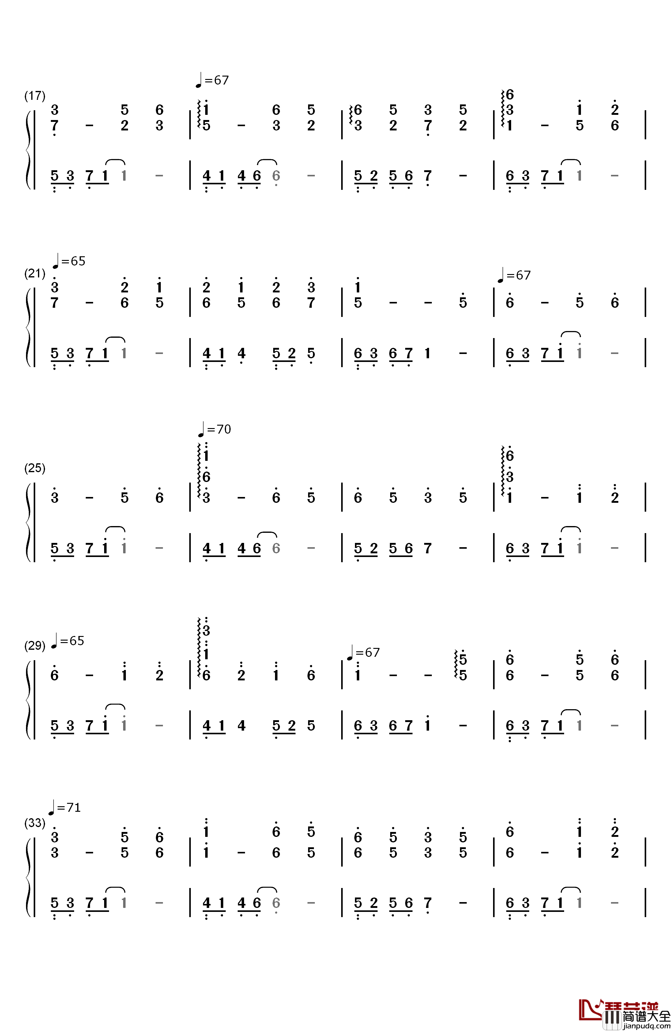 故宫的记忆钢琴简谱_数字双手_S.E.N.S.