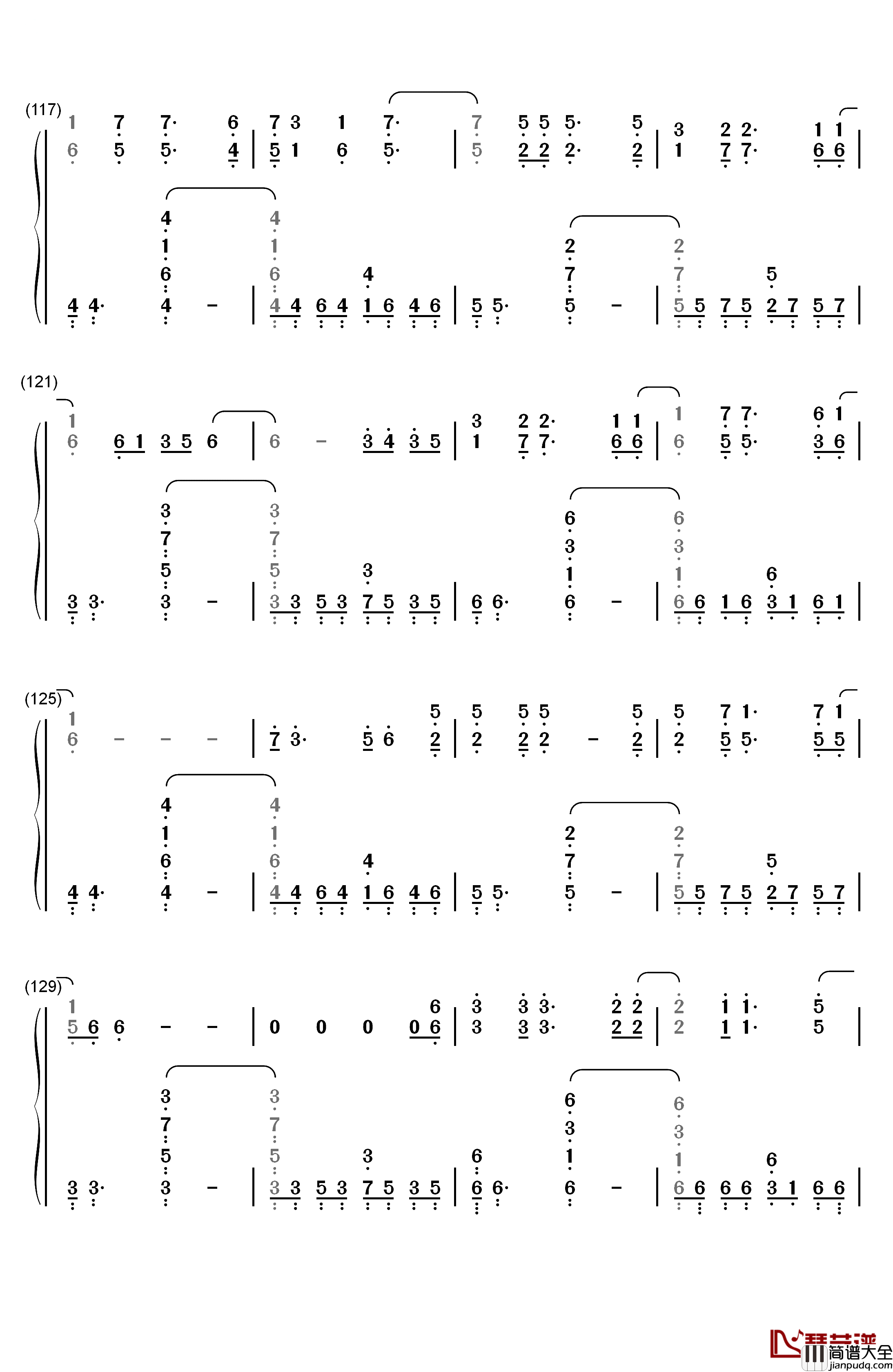 Signal钢琴简谱_数字双手_TK_from_凛として时雨