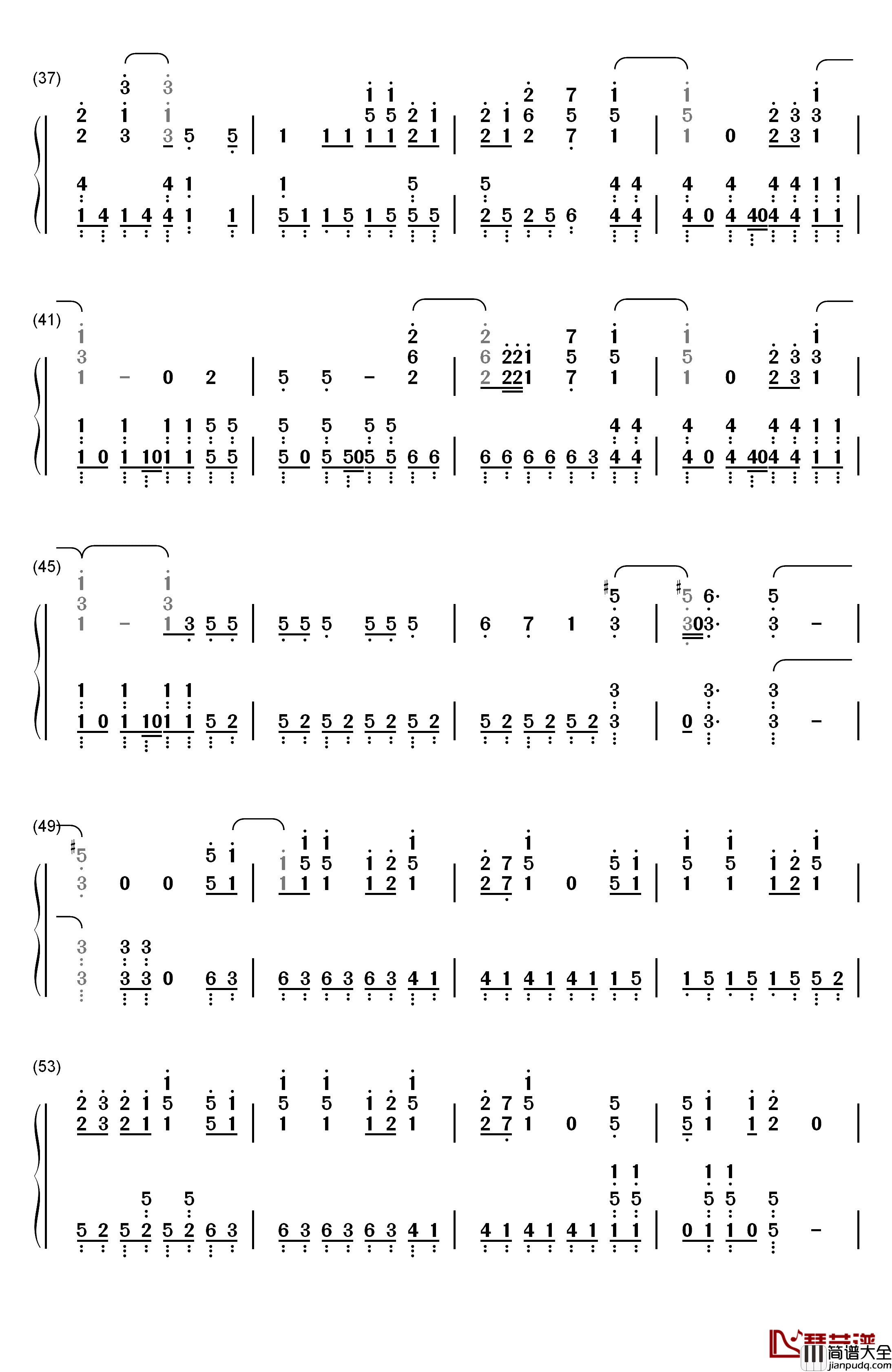 Outgrow钢琴简谱_数字双手_Gero