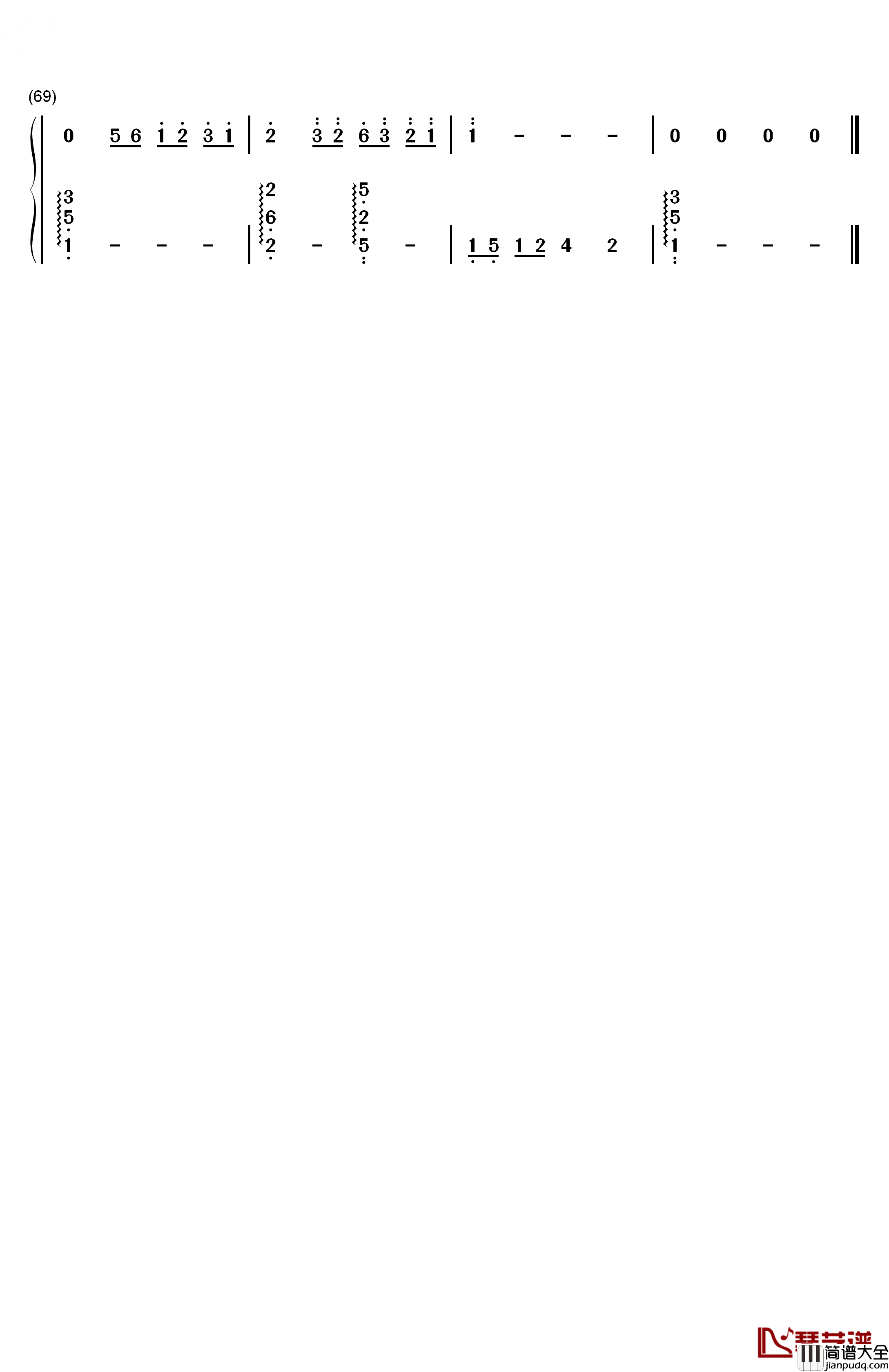 第三人称钢琴简谱_数字双手_买辣椒也用券_戚薇