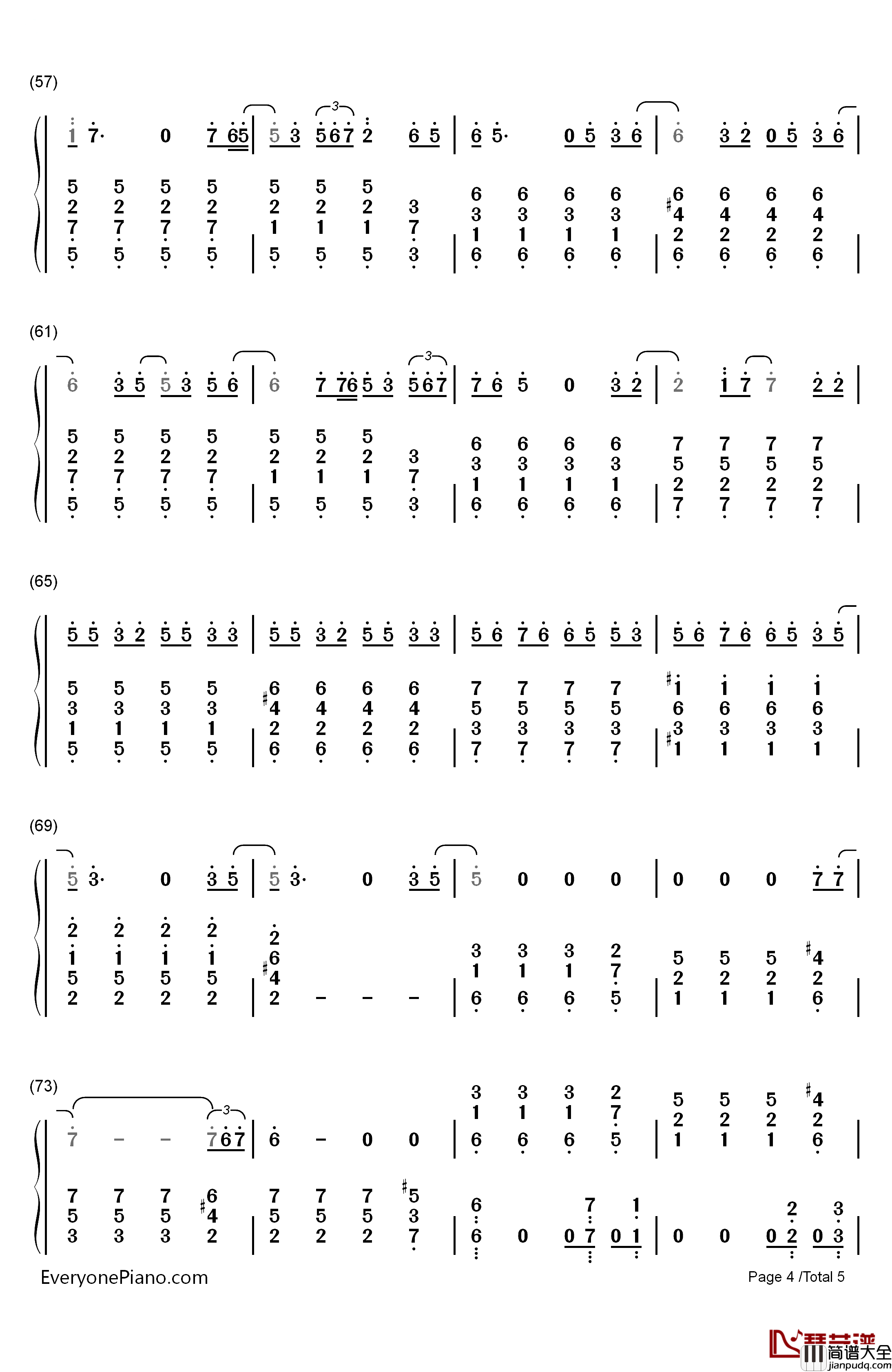 Love_Song钢琴简谱_数字双手_Sara_Bareilles