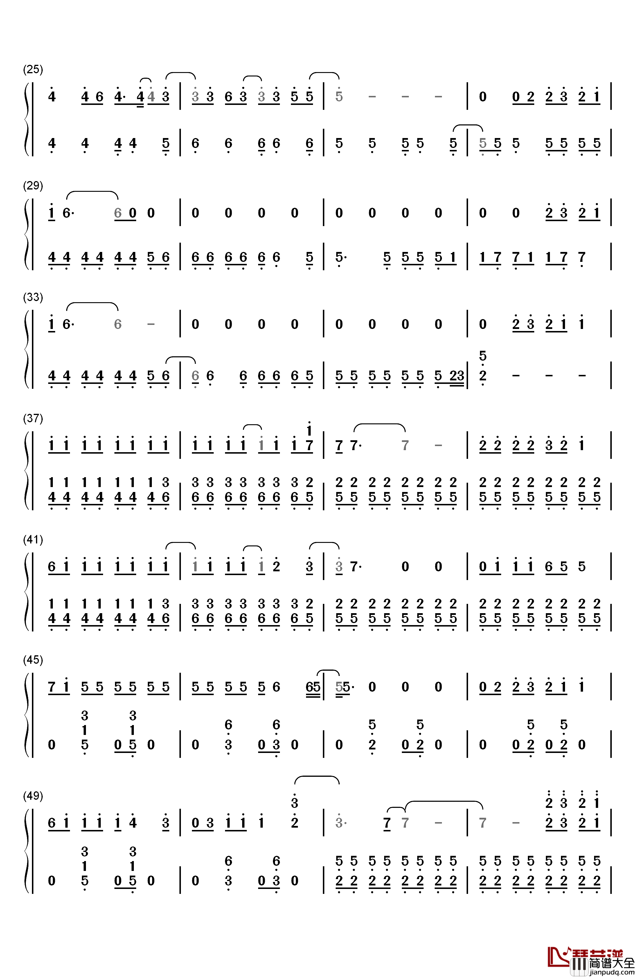 Red钢琴简谱_数字双手_Taylor_Swift
