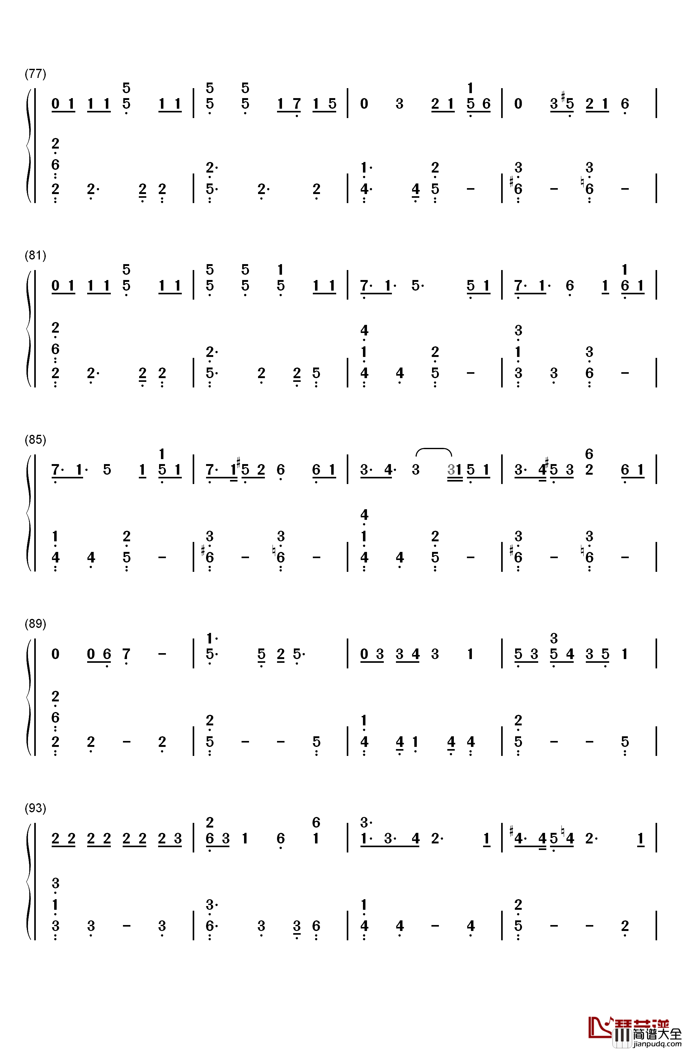 YES_or_YES钢琴简谱_数字双手_TWICE