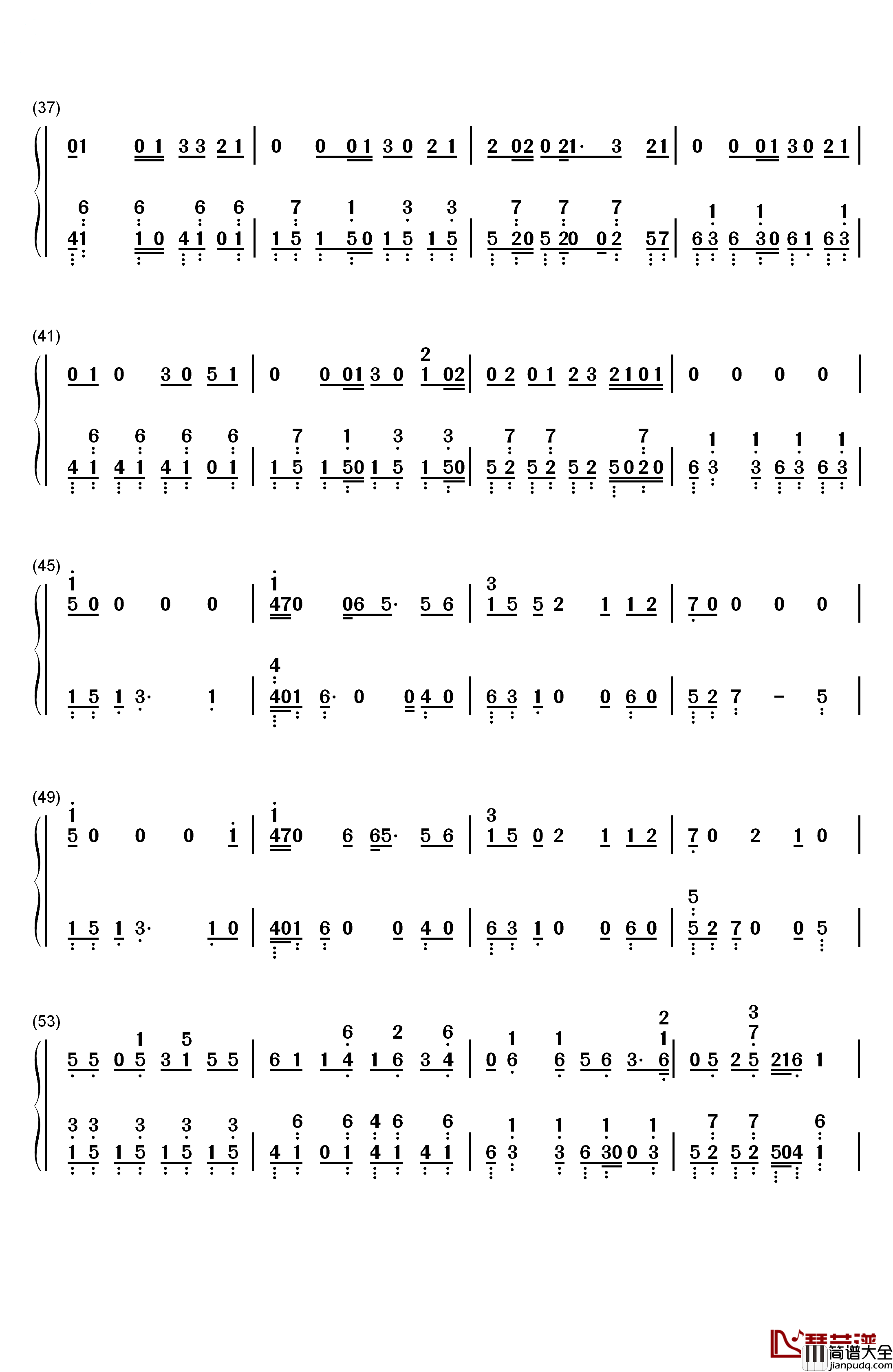 Little_Hollywood钢琴简谱_数字双手_Alle_Farben