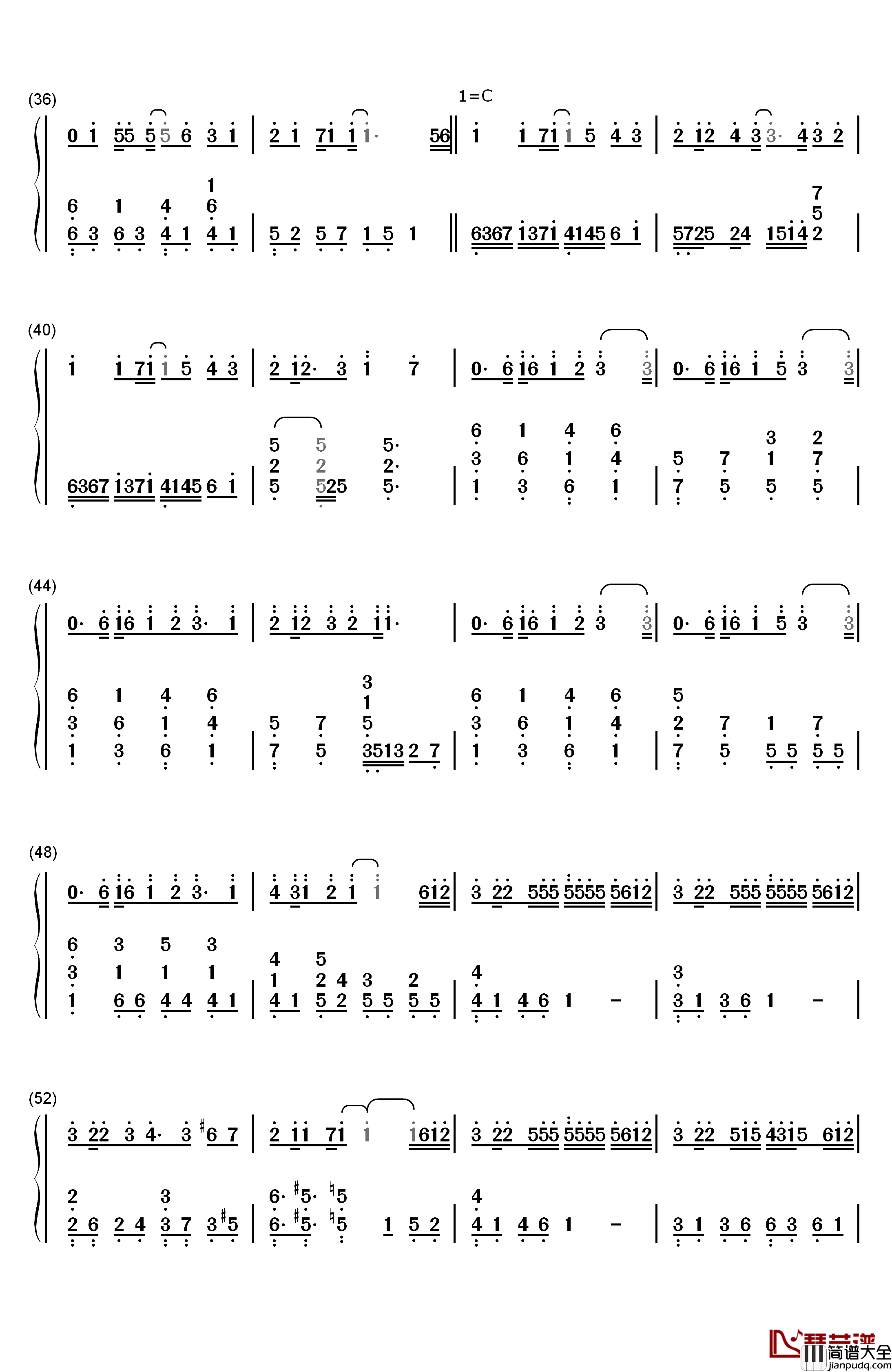 からくりピエロ钢琴简谱_数字双手_初音ミク