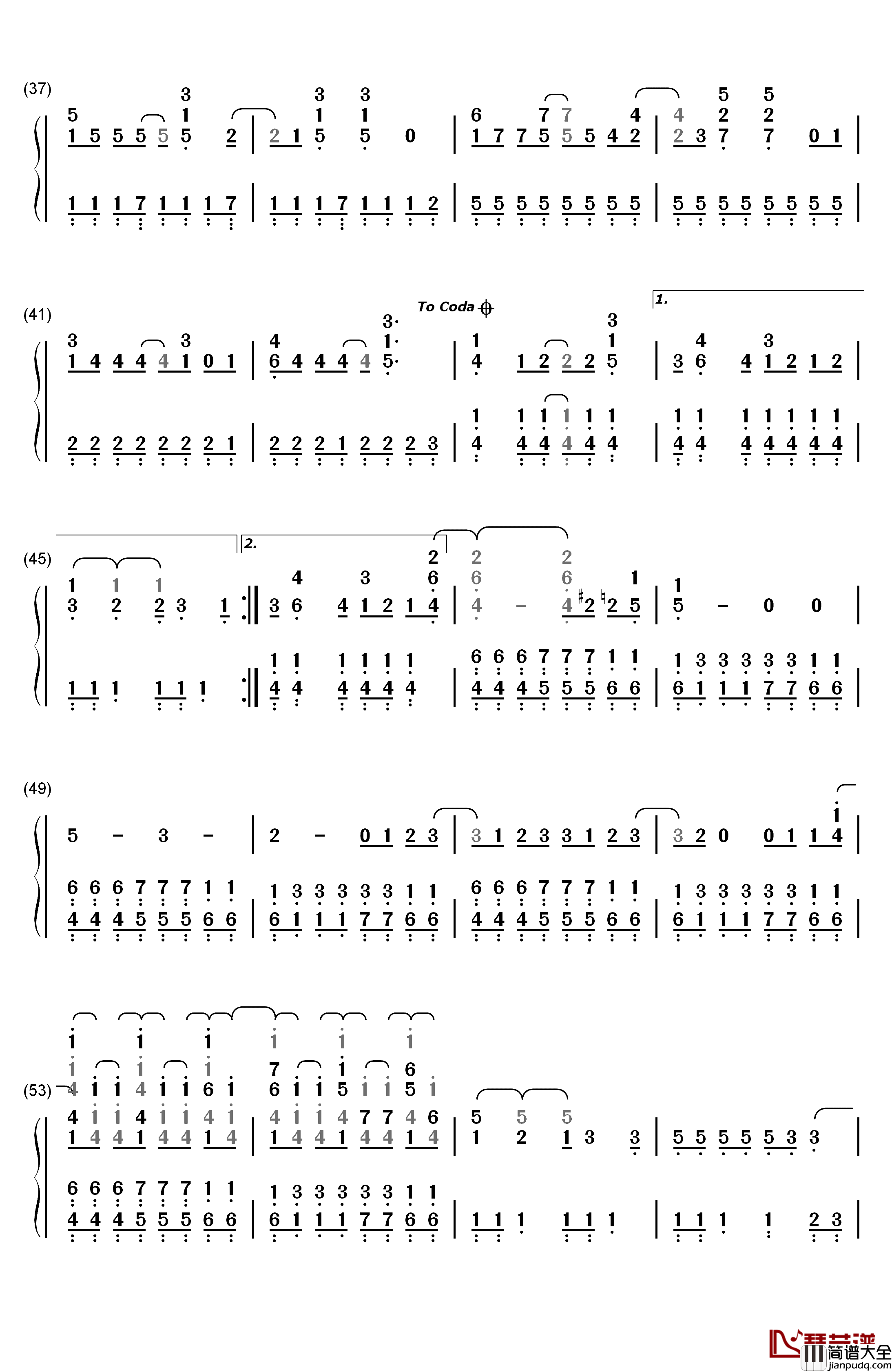 Here_We_Go_Again钢琴简谱_数字双手_Demi_Lovato