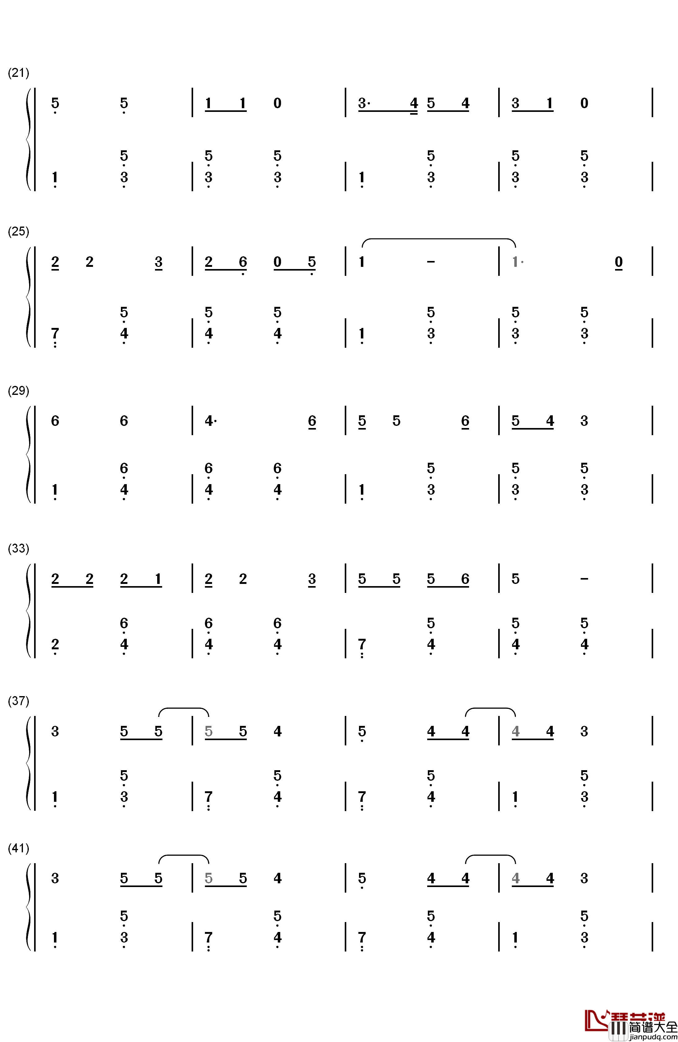 七色光钢琴简谱_数字双手_徐锡宜