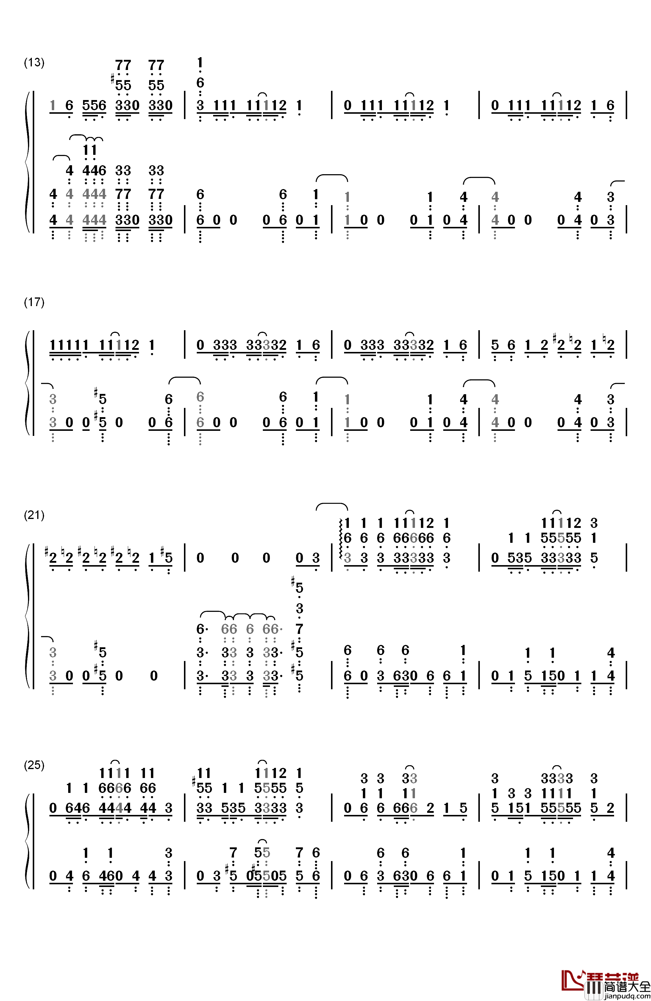 夜は眠れるかい钢琴简谱_数字双手_flumpool