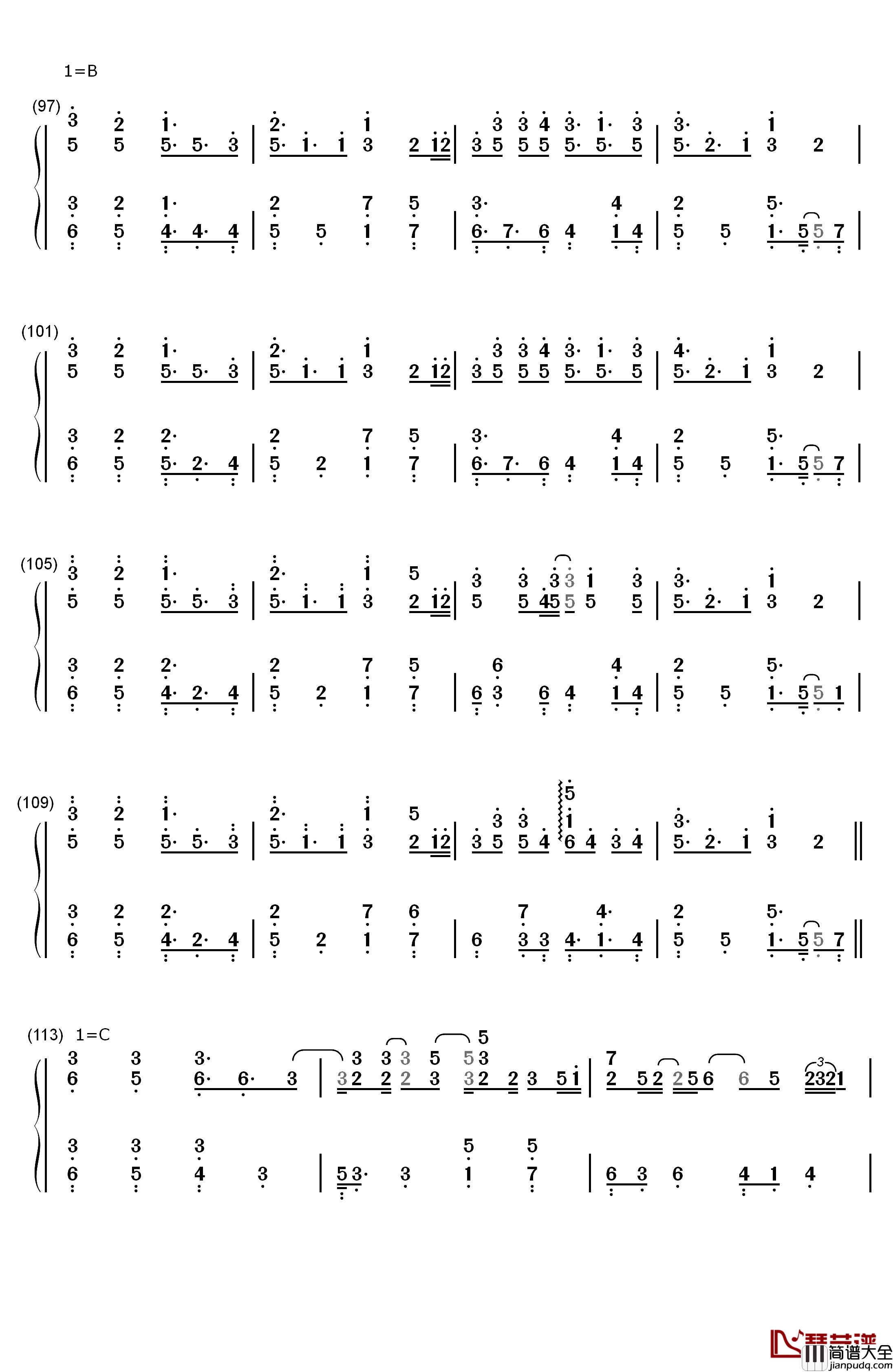 Get_Wild钢琴简谱_数字双手_TM_Network