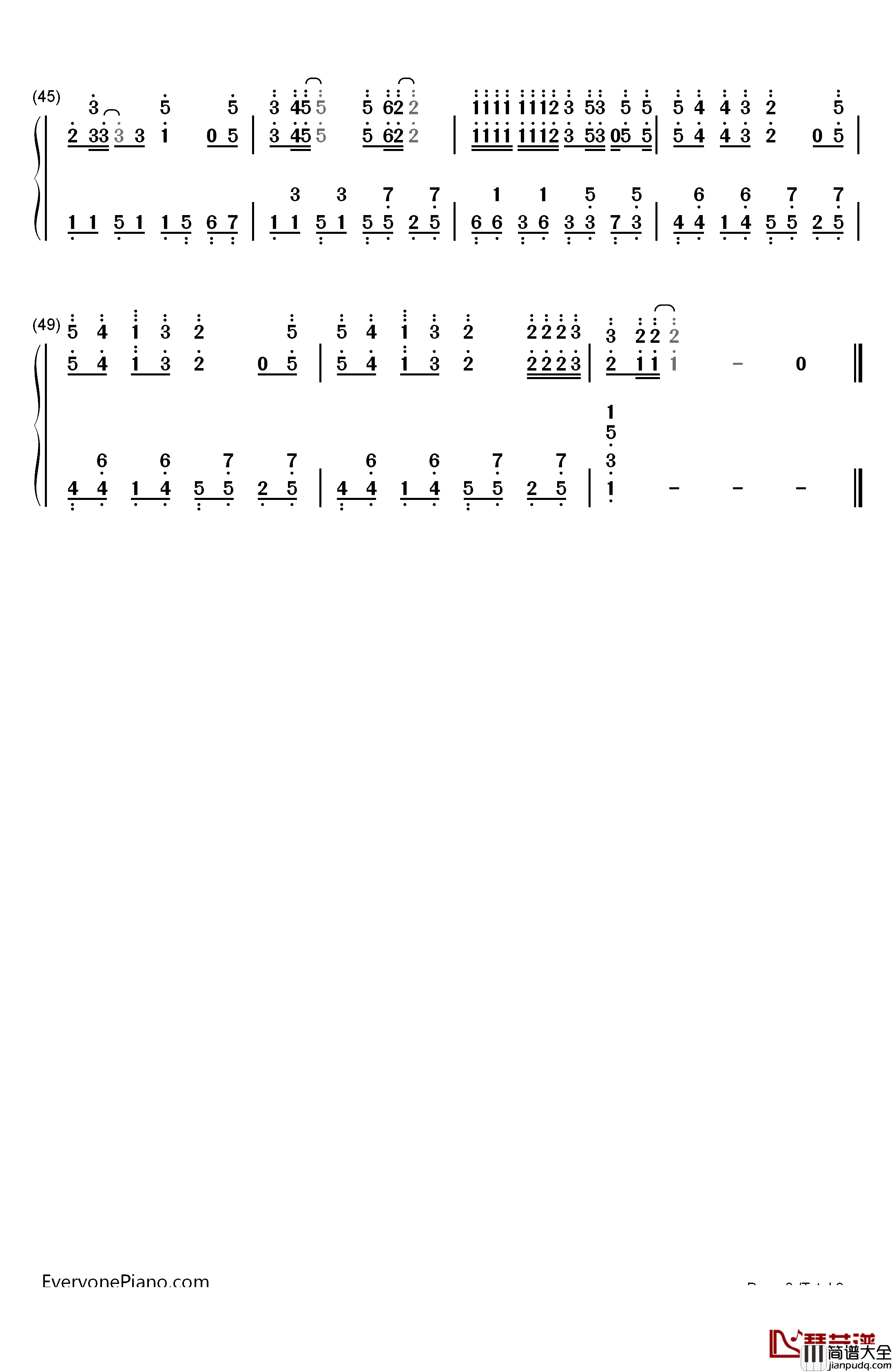柠檬树钢琴简谱_数字双手_苏慧伦
