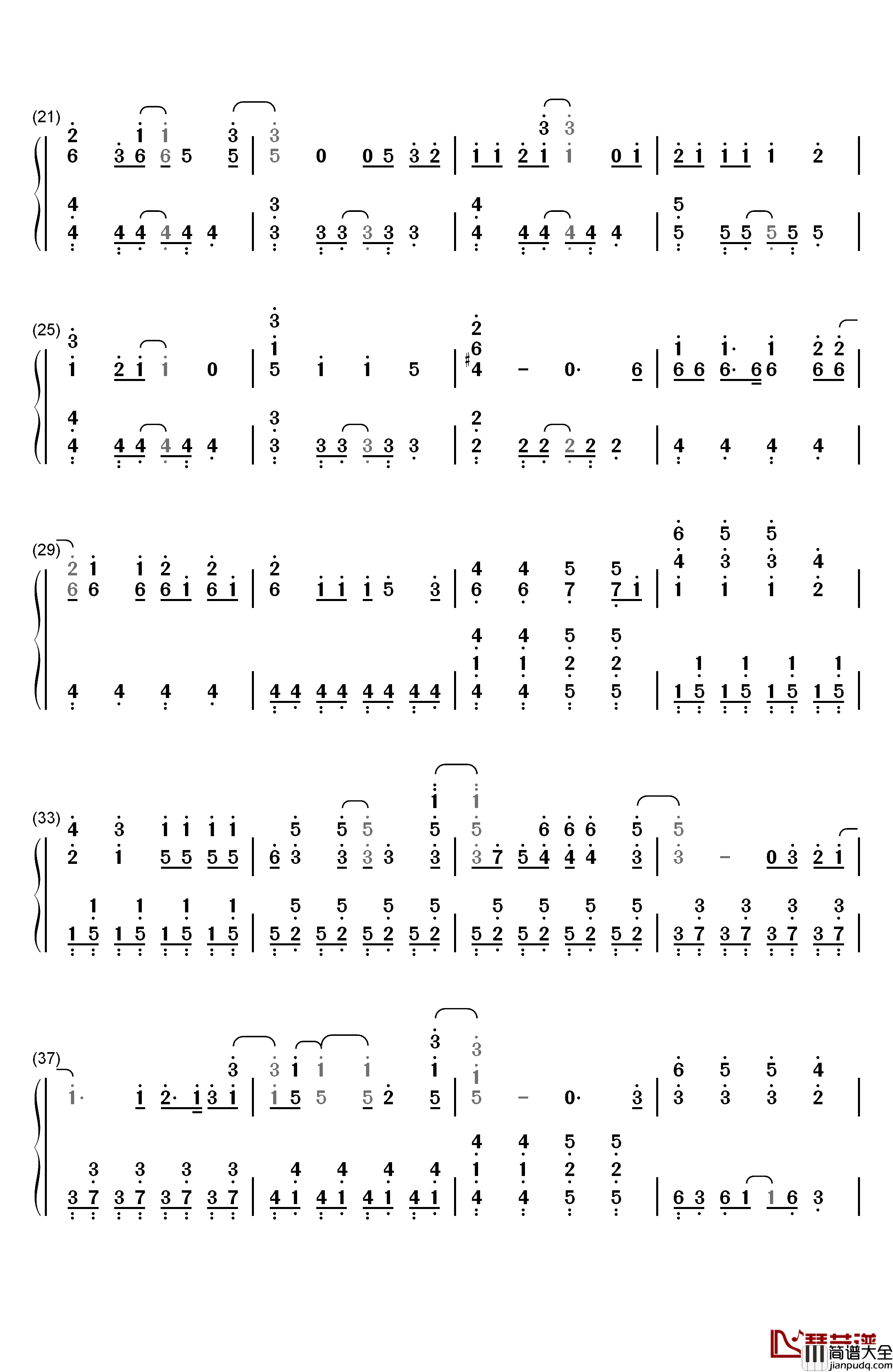 ドリーミージャーニー钢琴简谱_数字双手_the_peggies