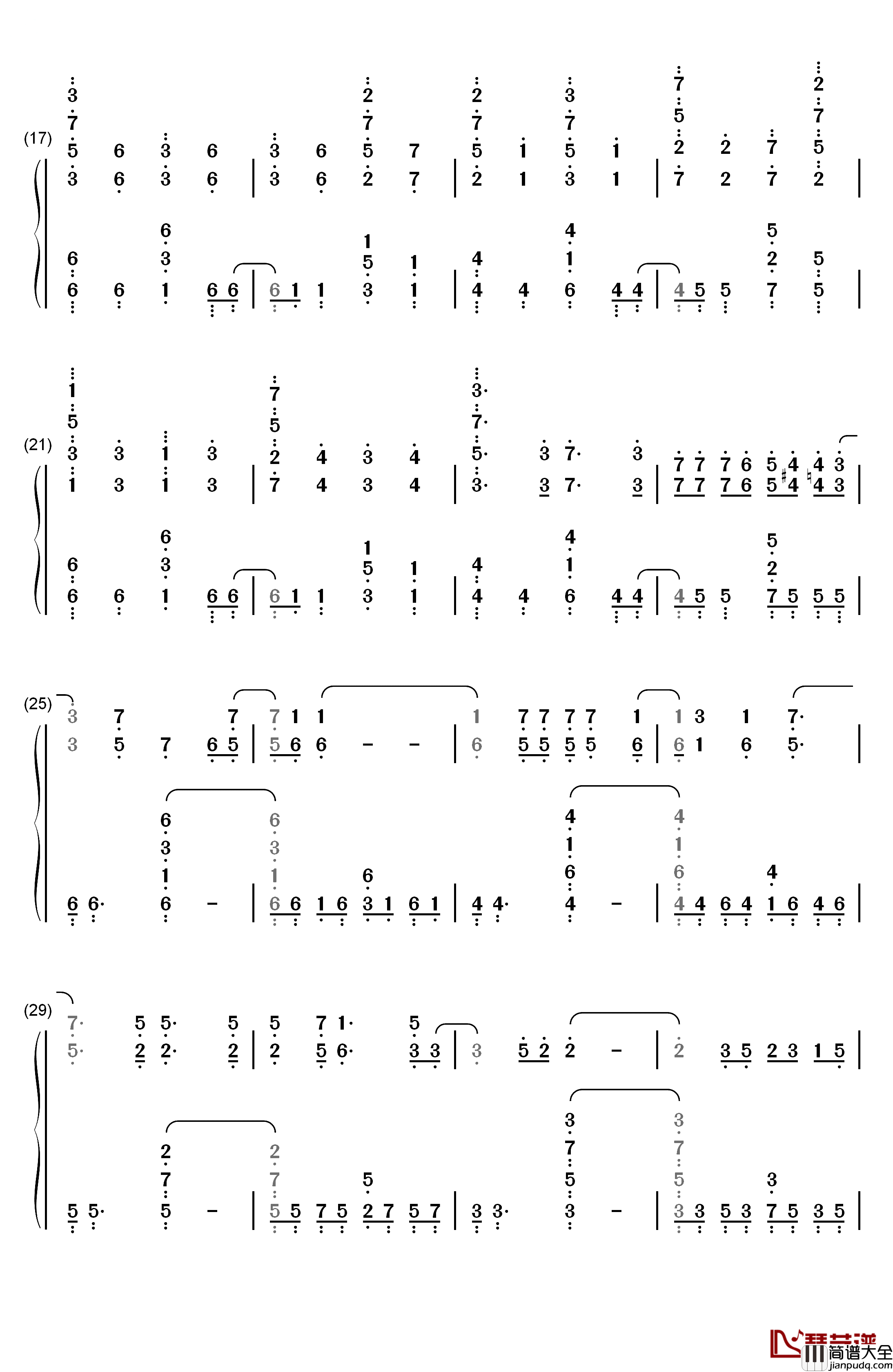 Signal钢琴简谱_数字双手_TK_from_凛として时雨