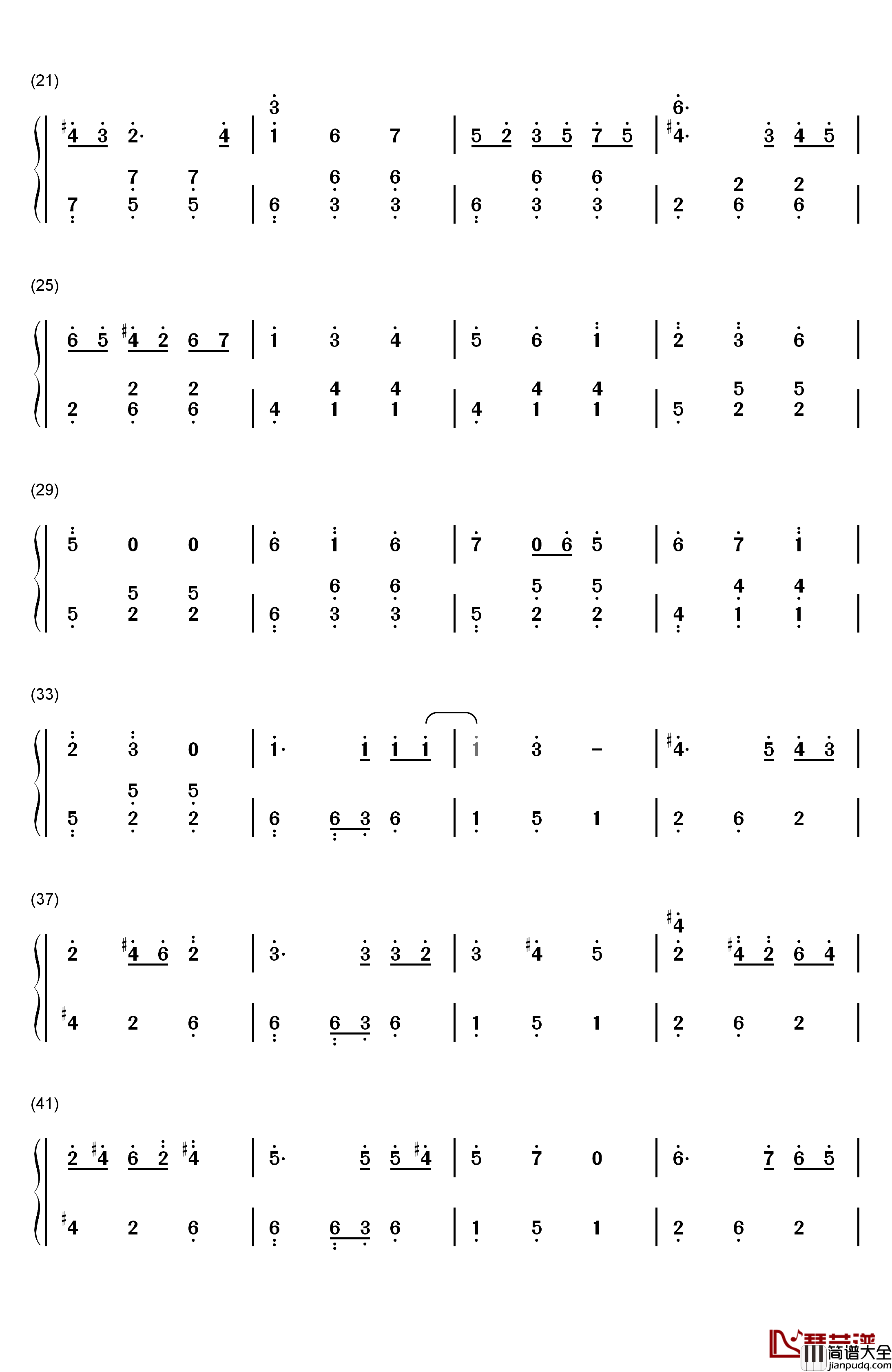 Secret_Sky钢琴简谱_数字双手_MICHI