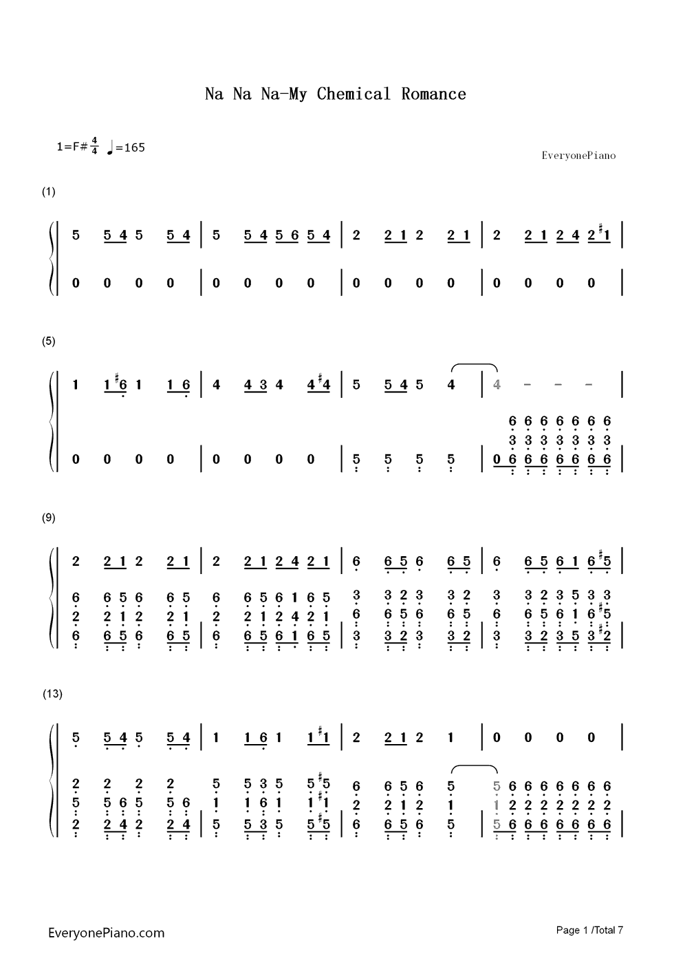 Na_Na_Na_(Na_Na_Na_Na_Na_Na_Na_Na_Na)钢琴简谱_数字双手_My_Chemical_Romance