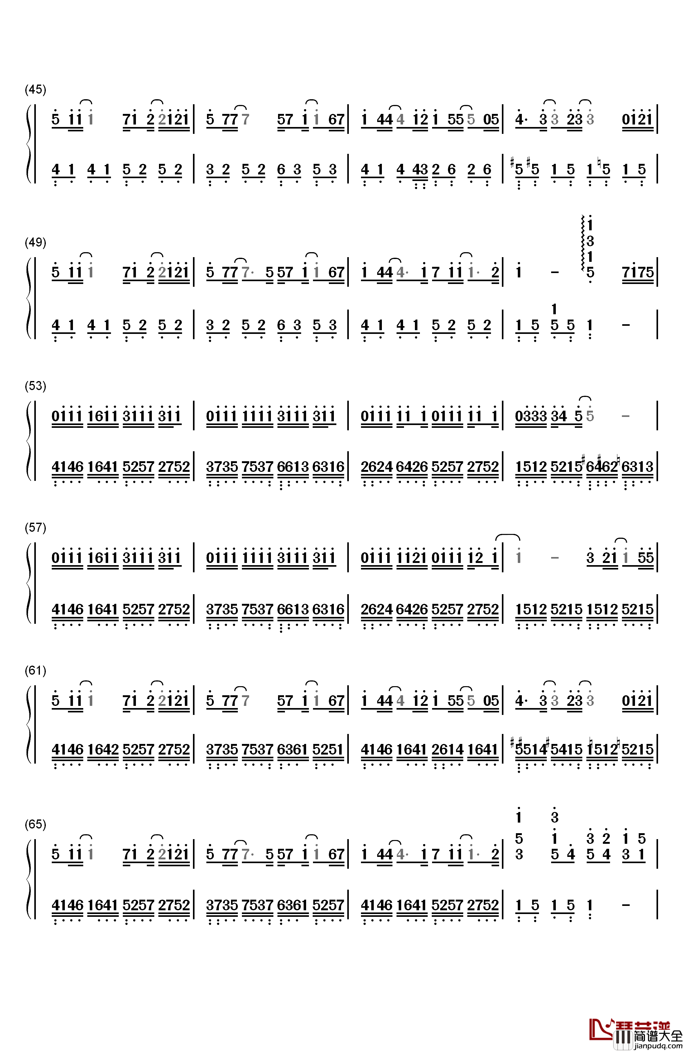 疑心病钢琴简谱_数字双手_任然